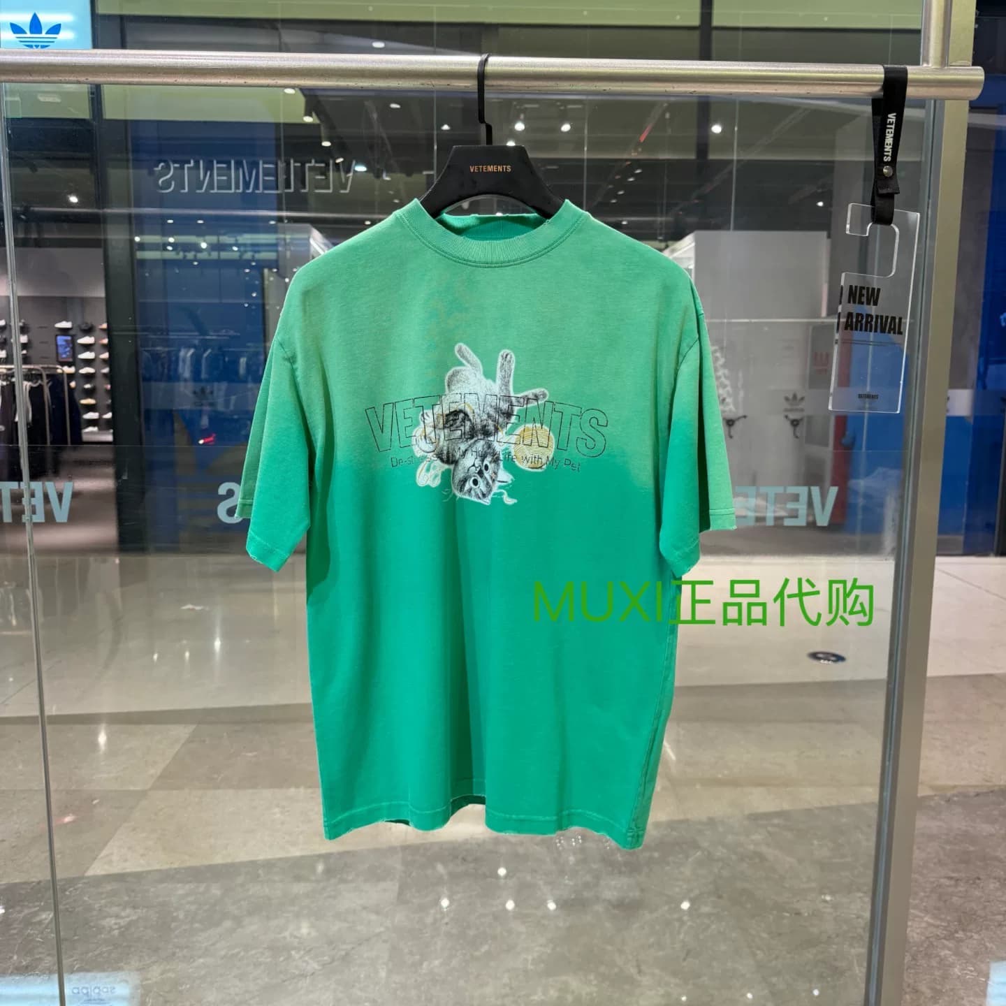 Футболка с короткими рукавами VETEMENTS counter genuine autumn 26 с принтом милых домашних животных для мужчин и женщин свободного кроя