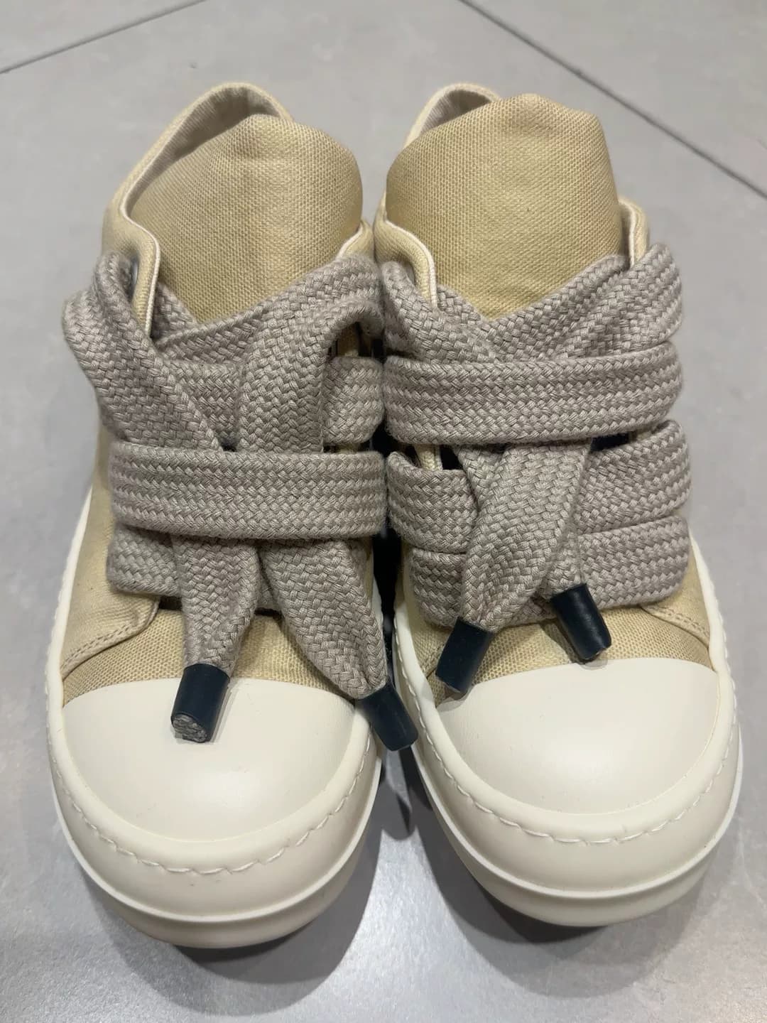 Парусиновые туфли RICKOWENS drkshdw с высоким берцем, размер 37, темно-белые