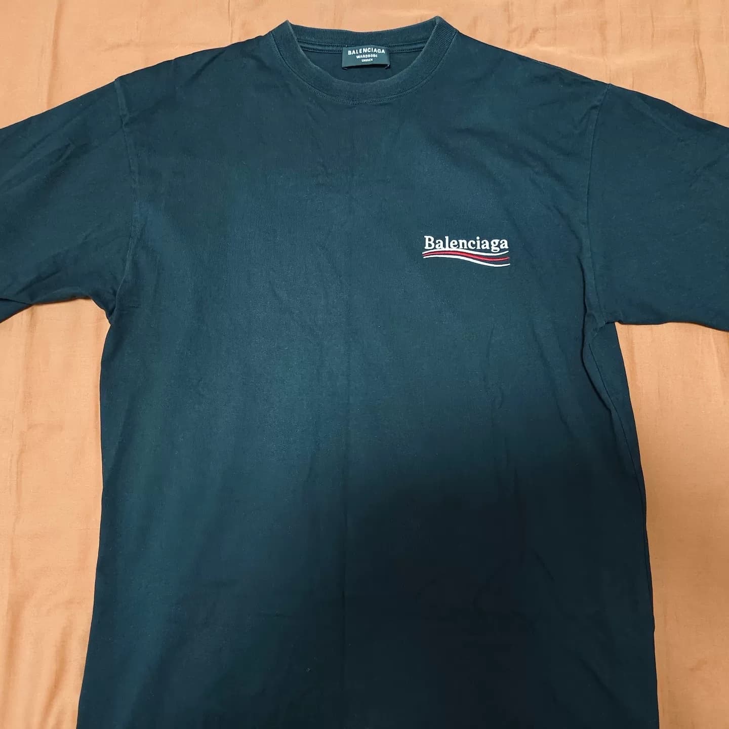 Черная вышитая футболка с короткими рукавами Balenciaga classic Cola черного цвета, размер XXS, с глубоким вырезом