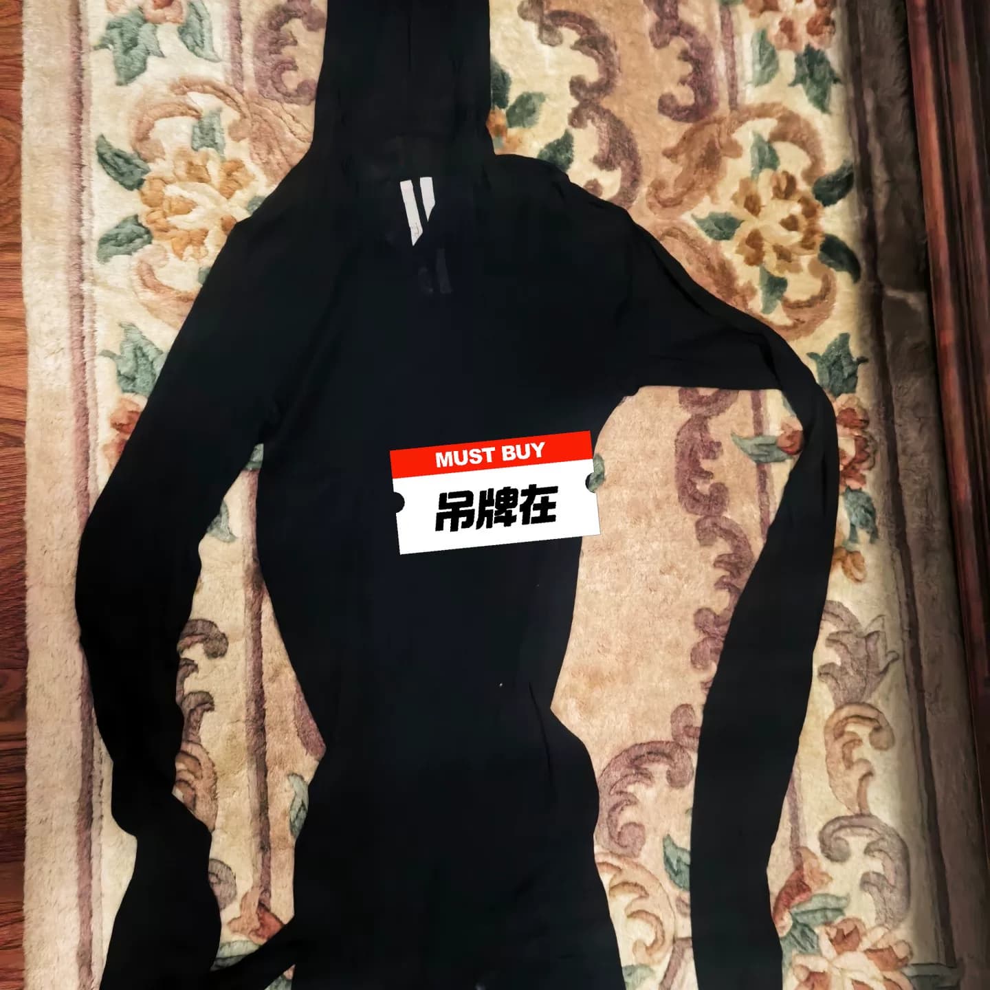 Подлинный!Совершенно новый черный топ с капюшоном от RICK OWEN, бирка все еще на месте, покупайте сразу