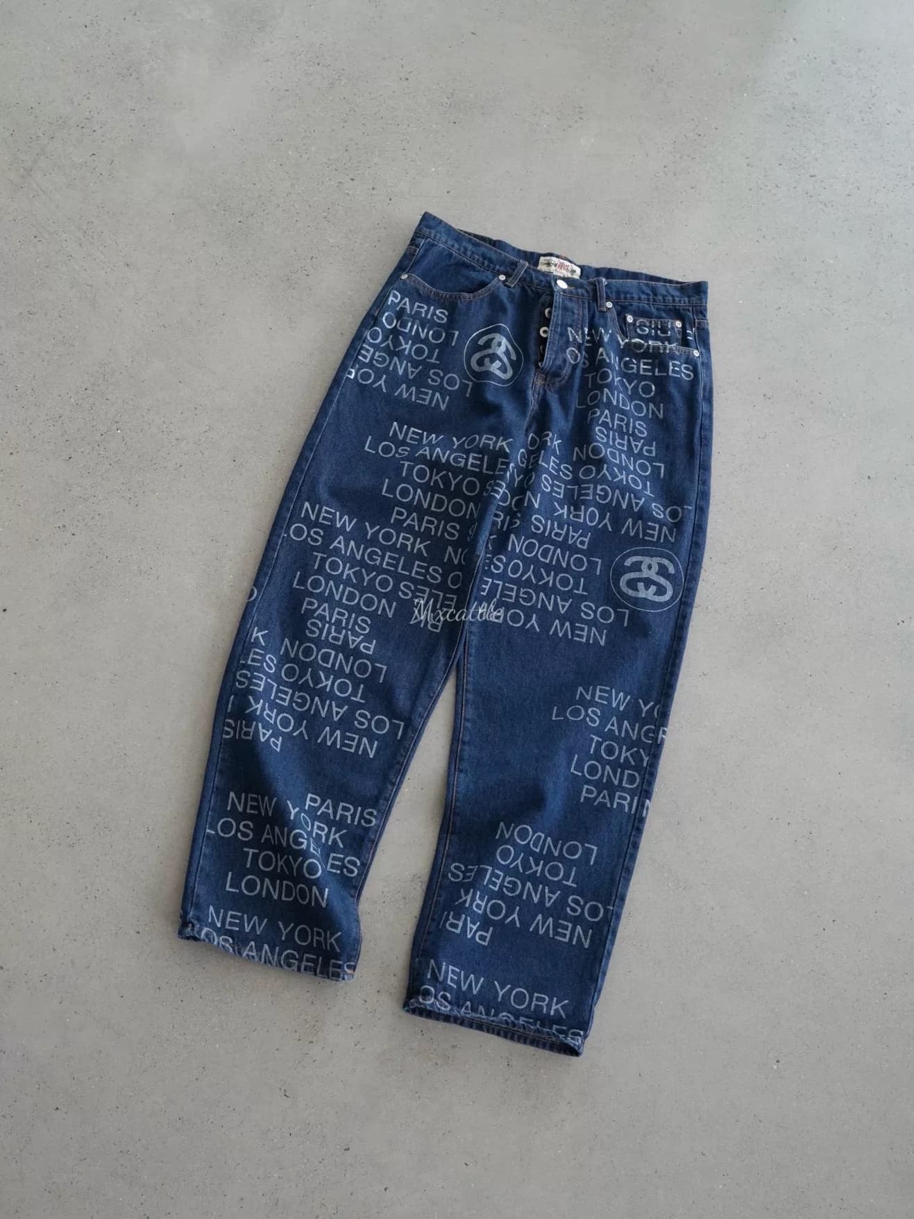 STU SS24 Drop2 замшевая вышивка логотипа трафаретной печатью American retro cow