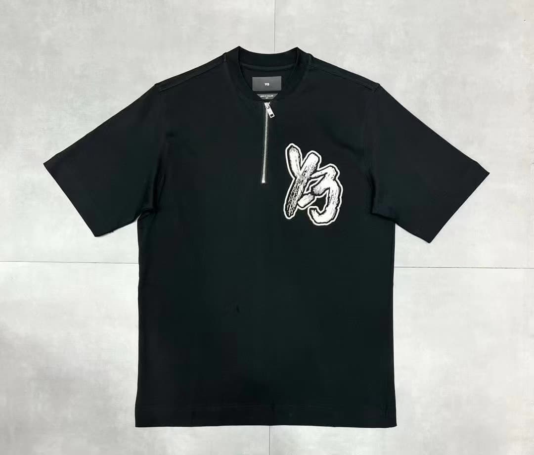 Подлинная футболка Yamamoto Yaoji Y3 new product с бейсбольным воротником на цепочке и парой футболок с короткими рукавами