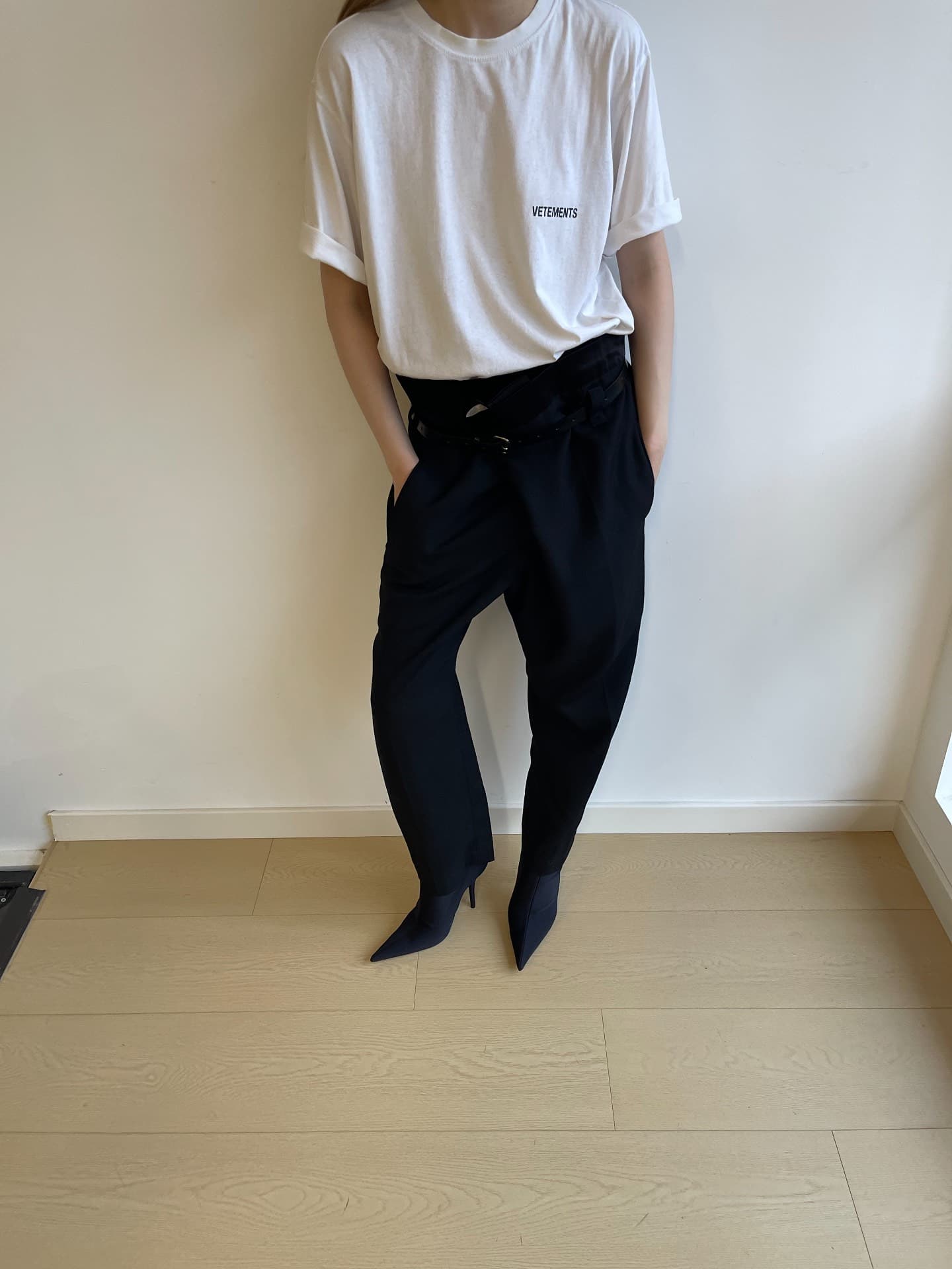 белая футболка vetements с короткими рукавами