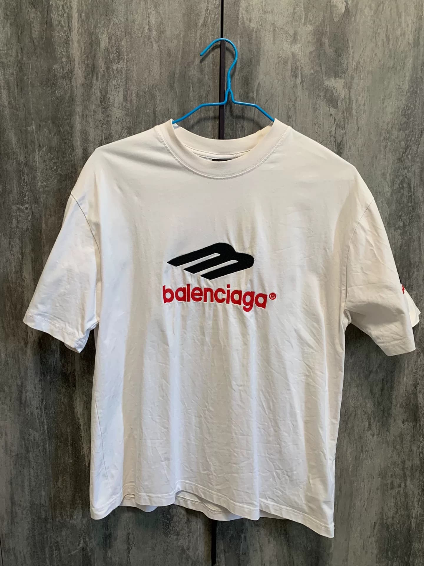 Футболка с короткими рукавами и вышитым логотипом Balenciaga Balenciaga 3B, белая