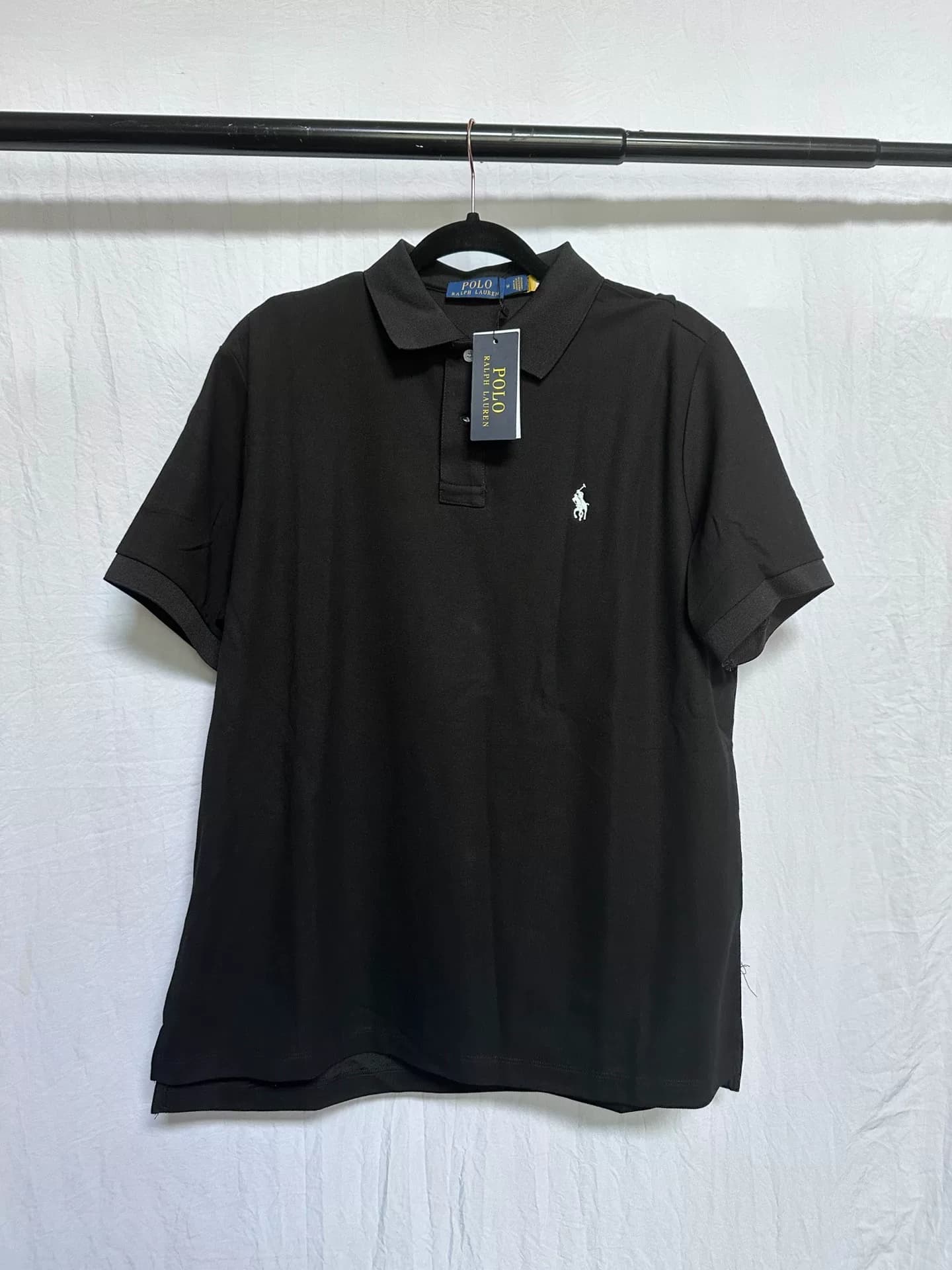 Черная рубашка поло личного бренда Ralph Lauren Ralph Lauren с короткими рукавами
