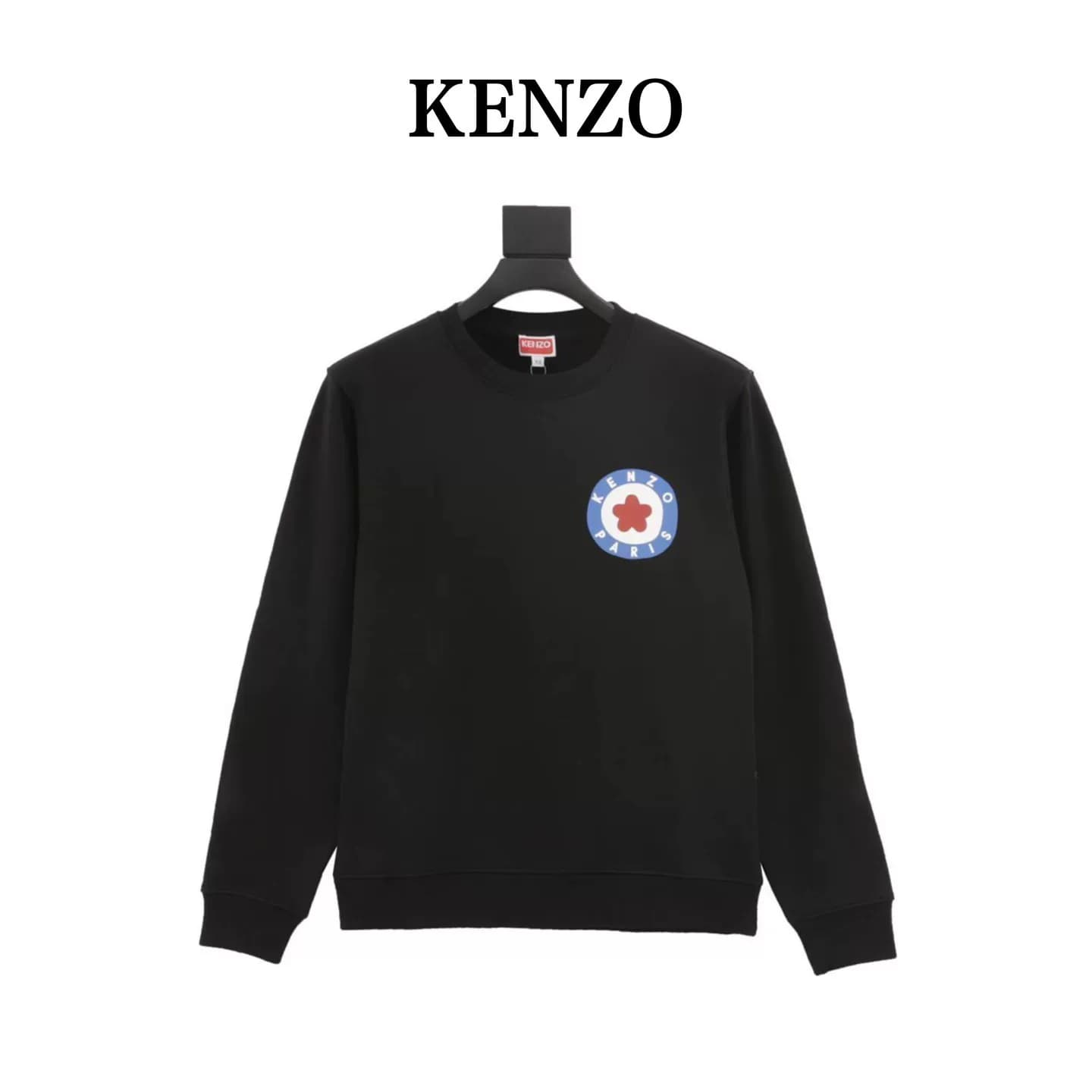 Черный свитер с цветочным принтом и логотипом KENZO Takada Kenzo