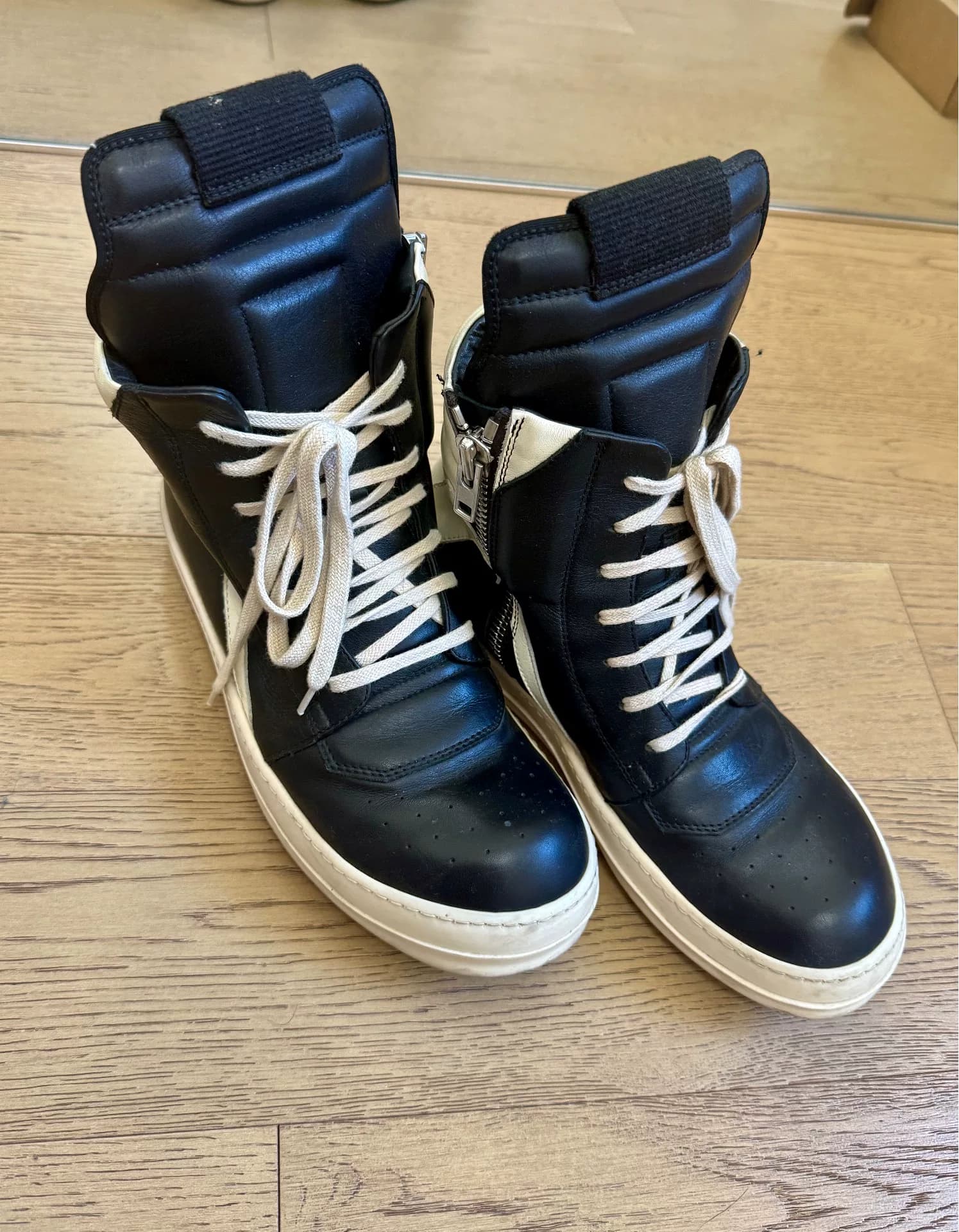 RICKOWENS RO main line перевернутый треугольник из воловьей кожи черно-белый перевернутый треугольник черно-белый