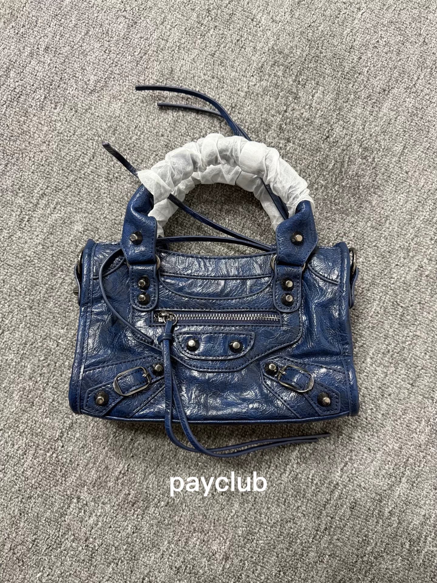 мотоциклетная сумка blcg синего цвета в стиле панк от Balenciaga