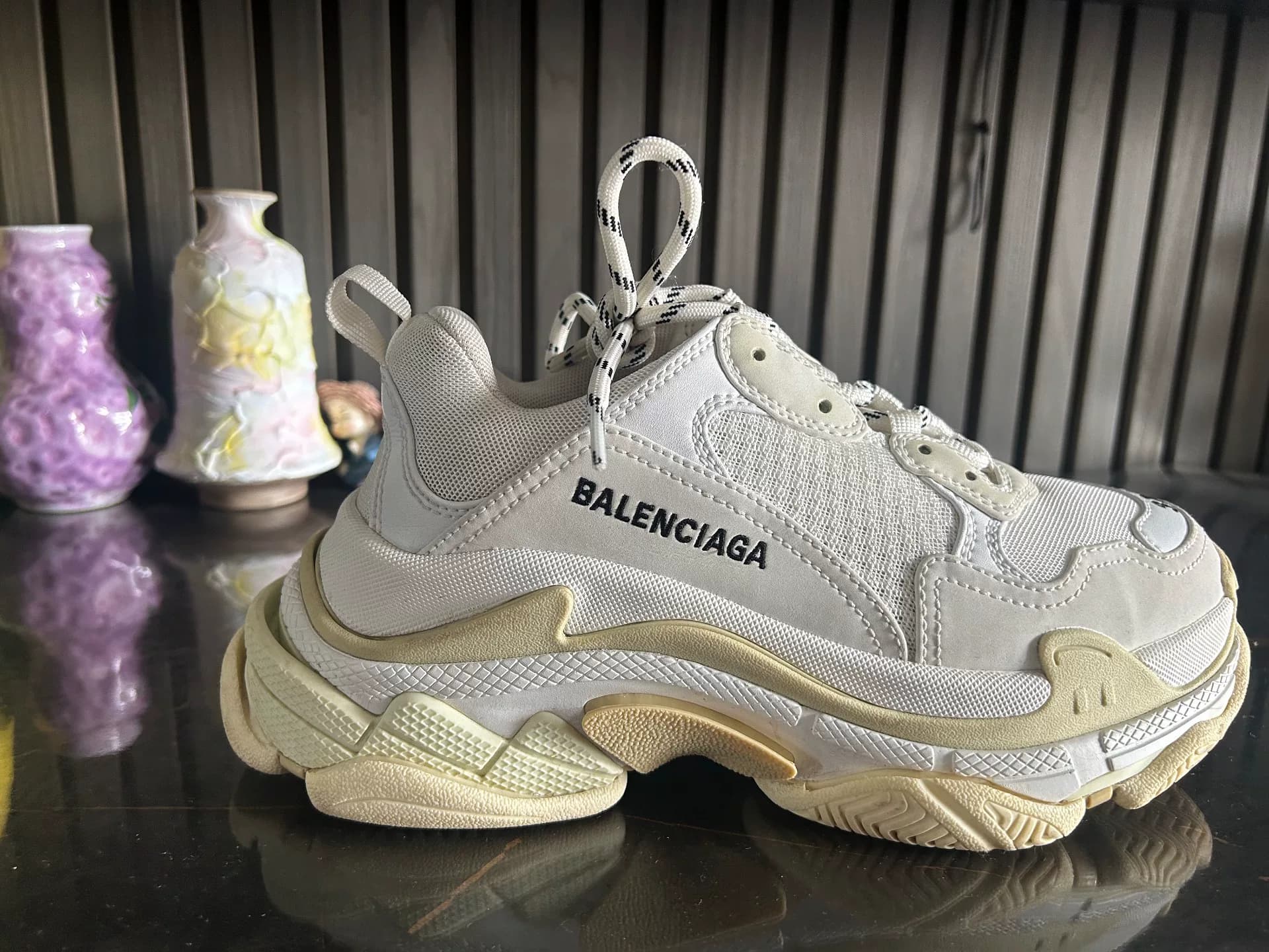 Balenciaga triple s белый, размер 37, цвет особенно удачный, одинарные цифры ниже земли