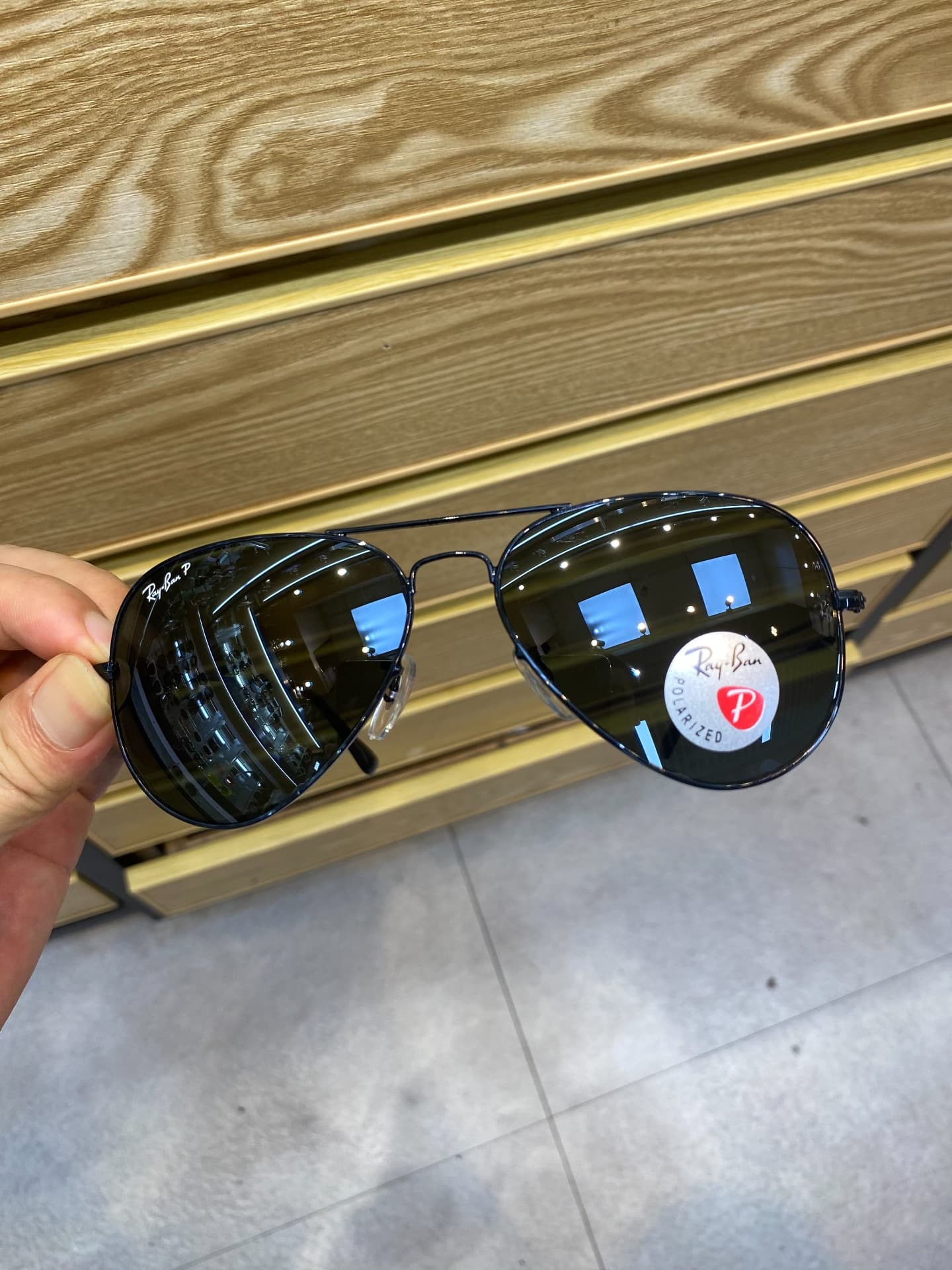 #Солнцезащитные очки Ray-Ban Counter clearance RB3025 в черной оправе с поляризованным стеклом, черные солнцезащитные линзы
