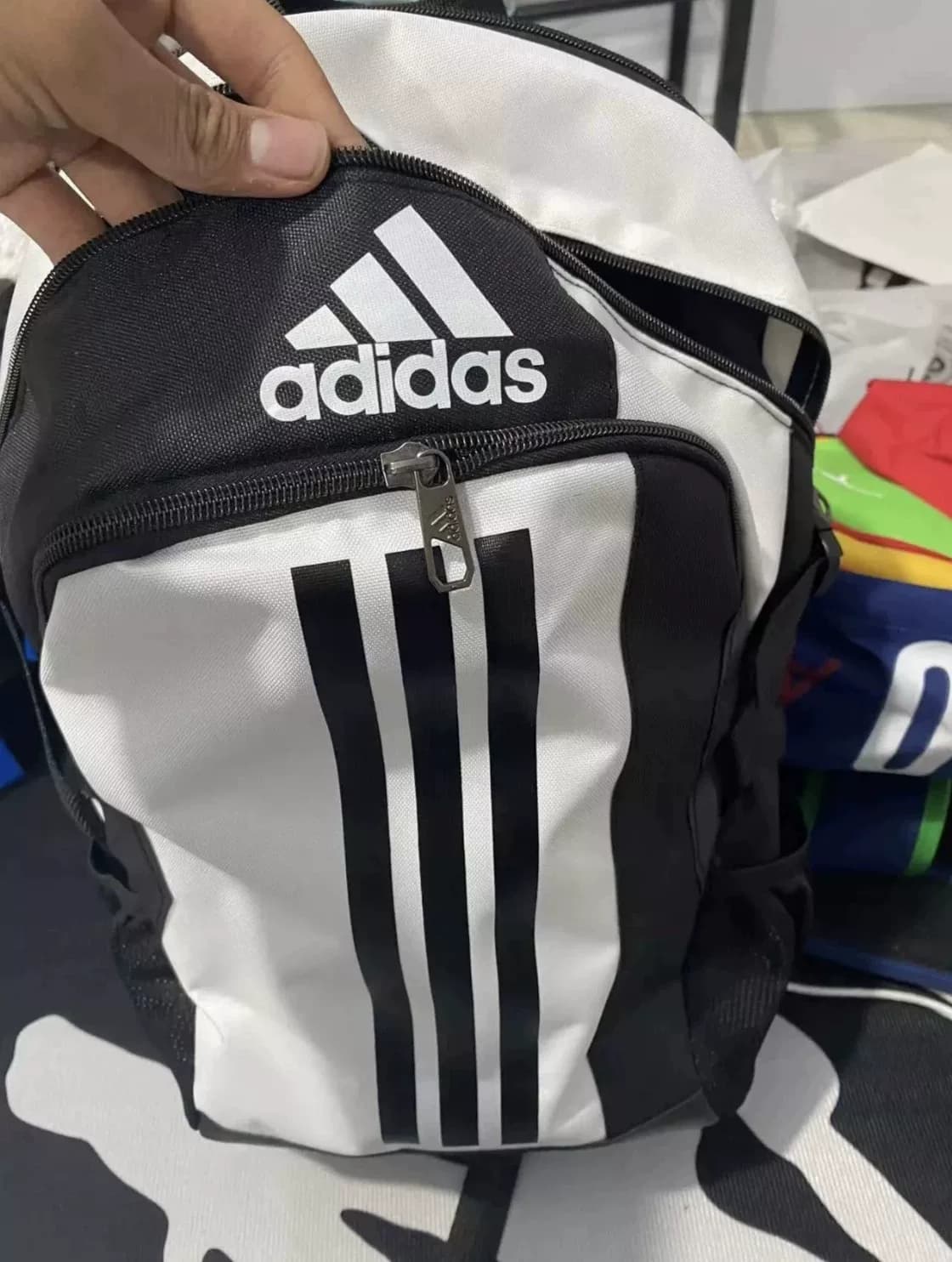 Классический черно-белый рюкзак Adidas, абсолютно новый, аутентичный, с биркой, большой вместительности, универсальный размер 4