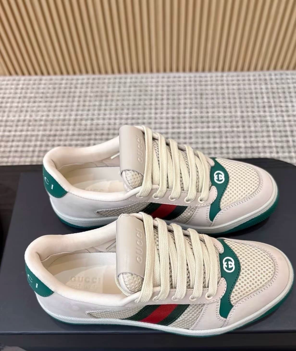 GUCCI Gucci Screener Кожаная двойная вставка G на шнуровке с круглой головкой