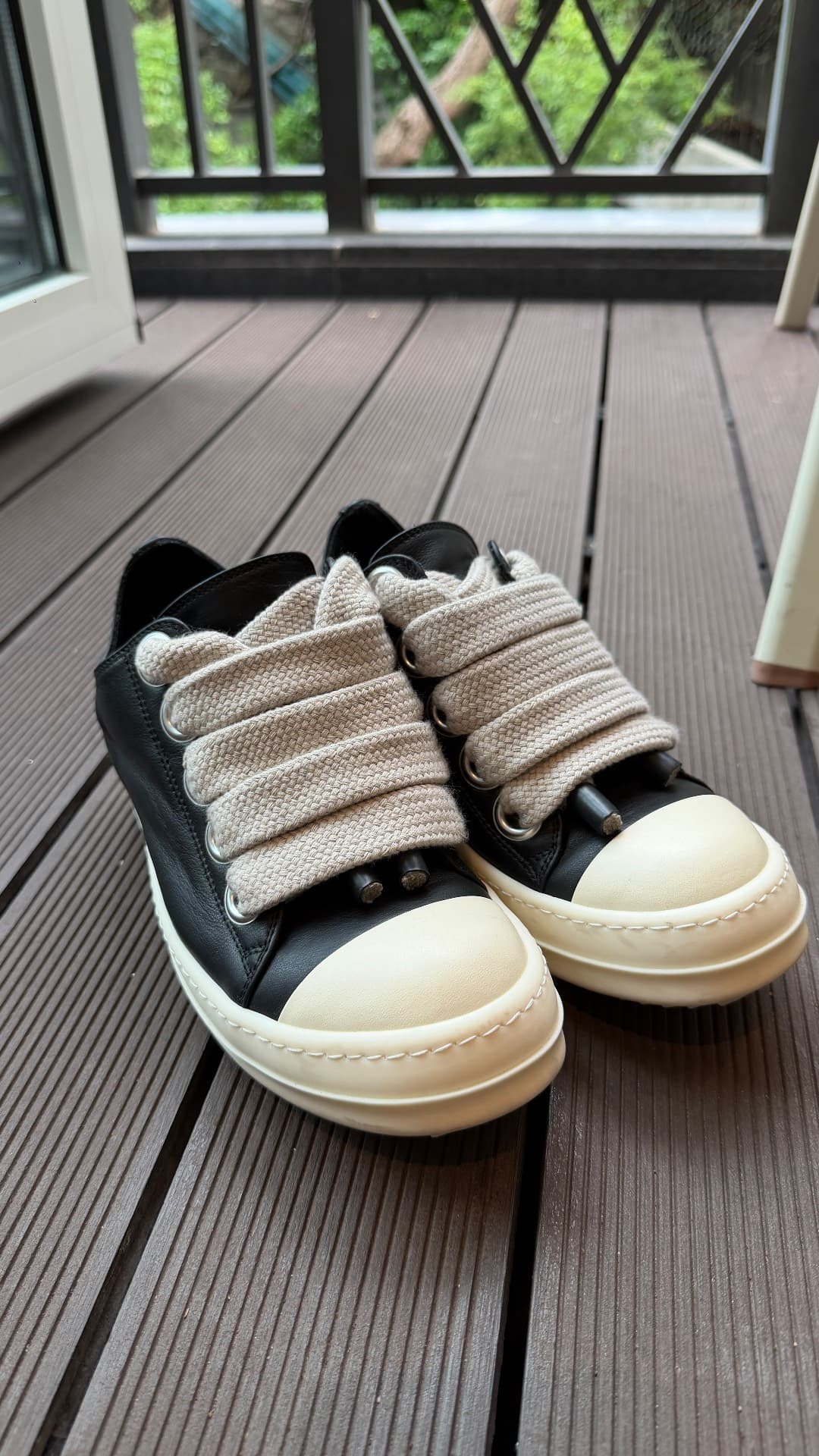 ботинки Rick Owens на толстых шнурках, из кожи с глубоким вырезом, большой размер Converse 37