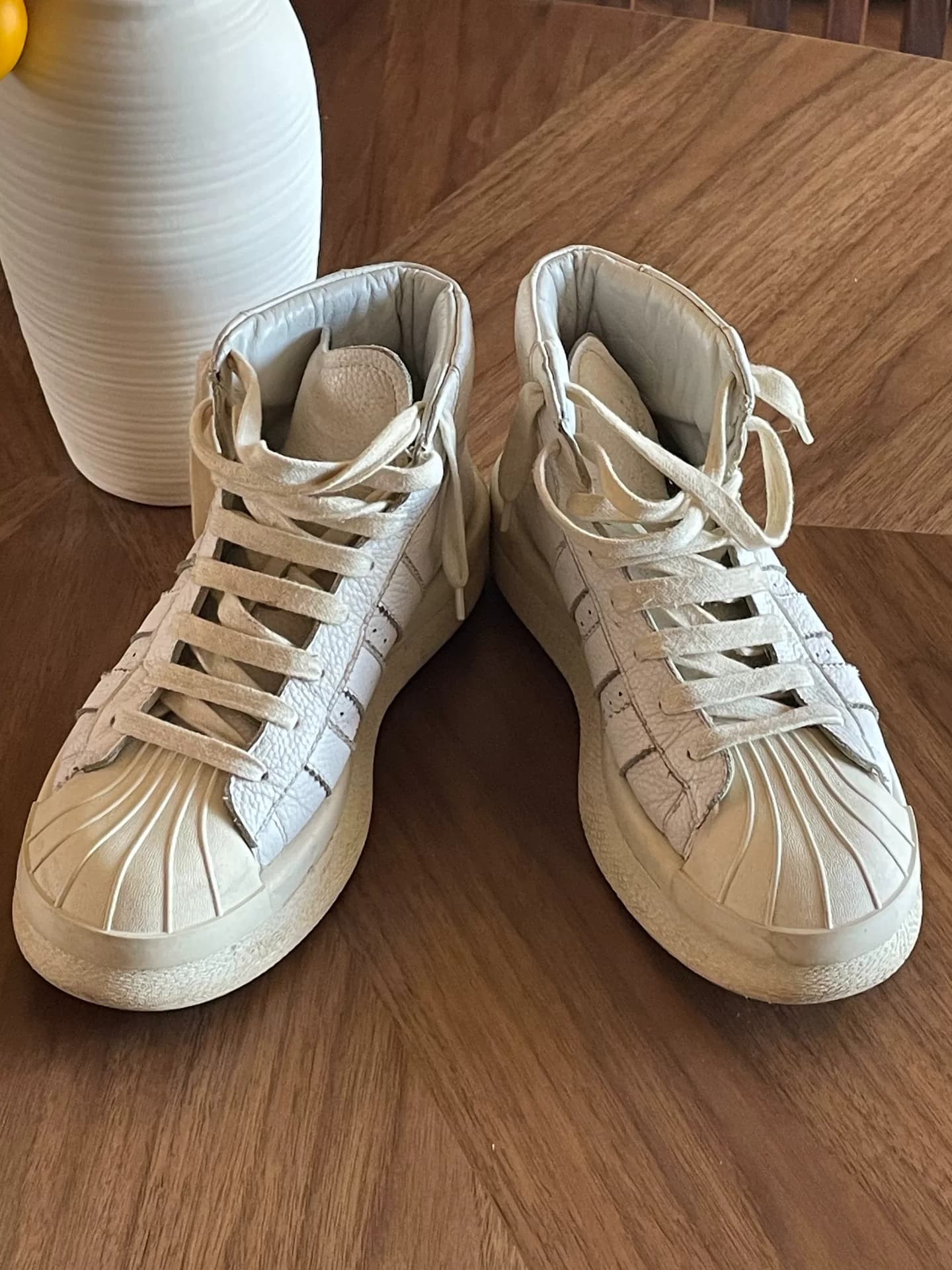 Rick Owens x кобрендовые туфли с высоким берцем Rick Owens x от Adidas, белые