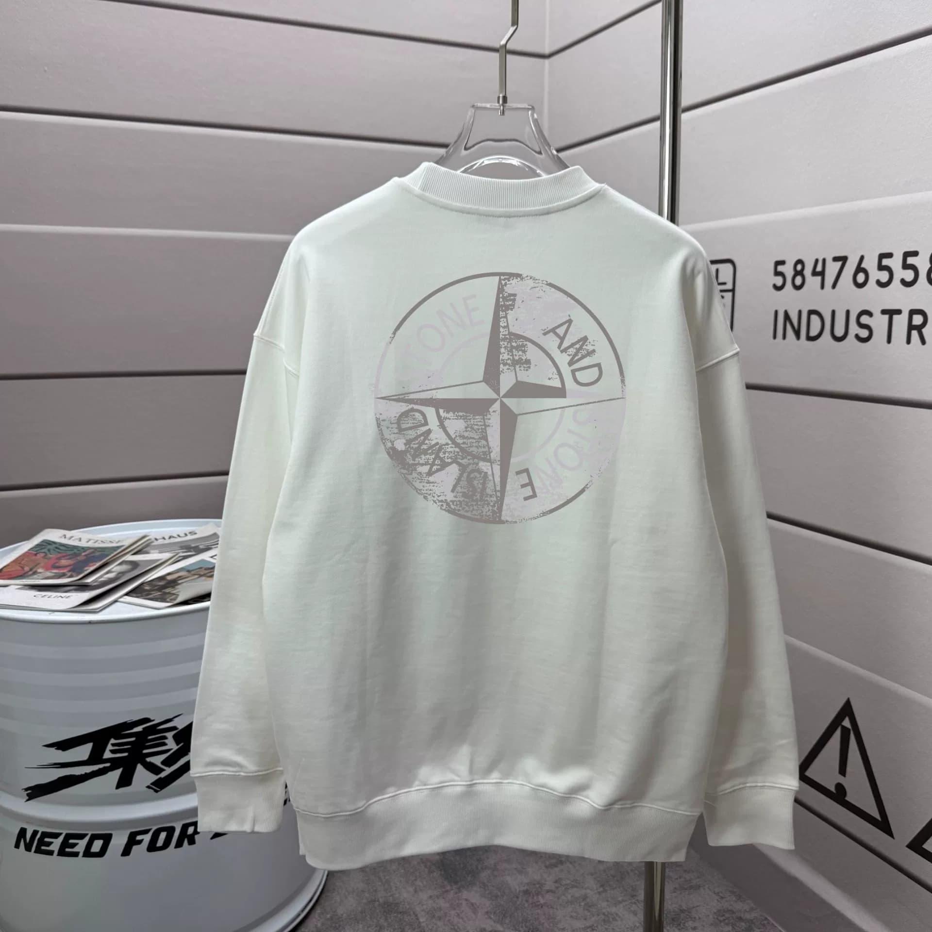 КАМЕННЫЙ ОСТРОВ STONE ISLAND 2026 новый осенне-зимний свитер с круглым вырезом и длинными рукавами