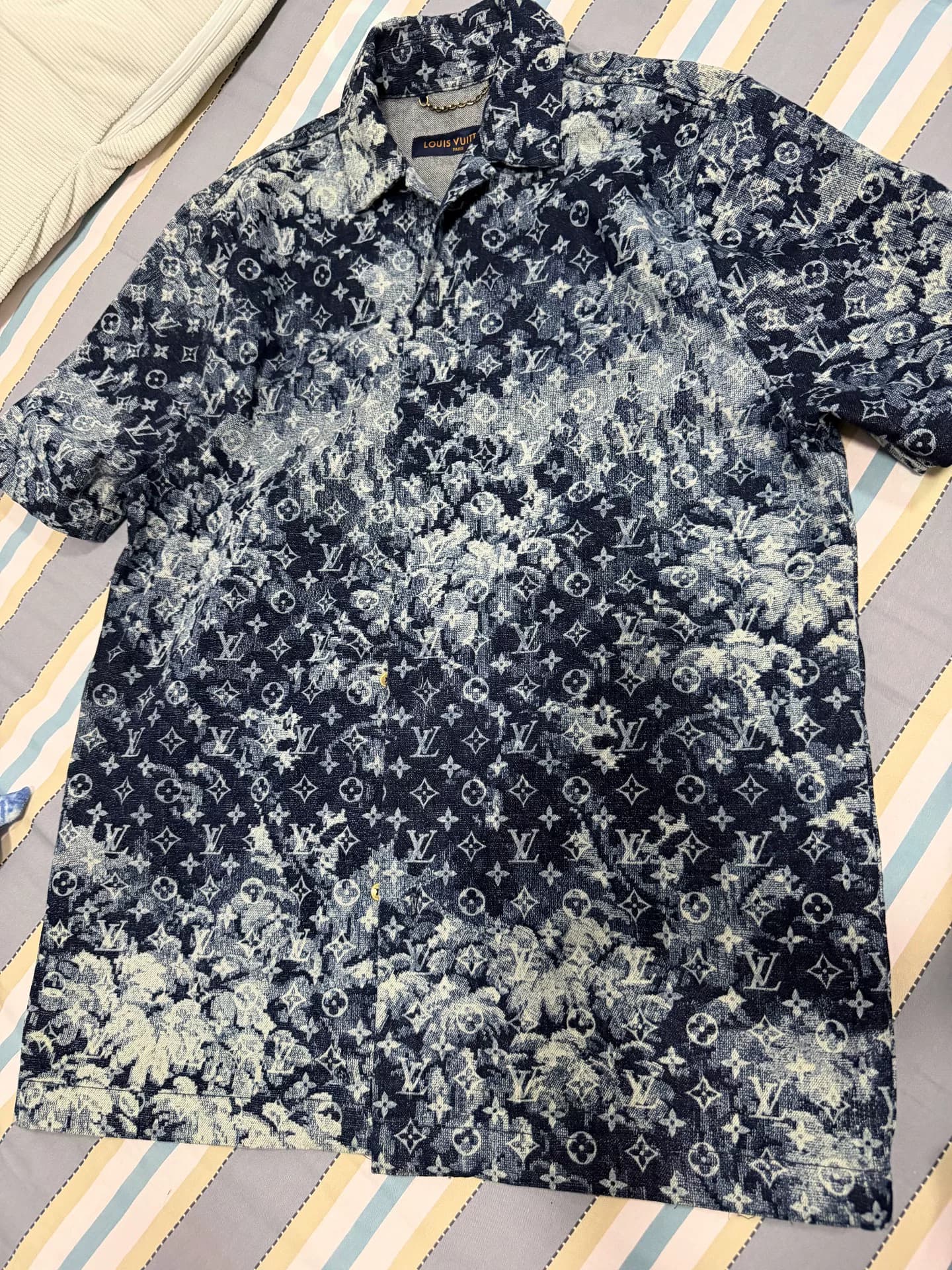 Louis Vuitton Louis Vuitton lv синий гобелен с полным печатным логотипом
