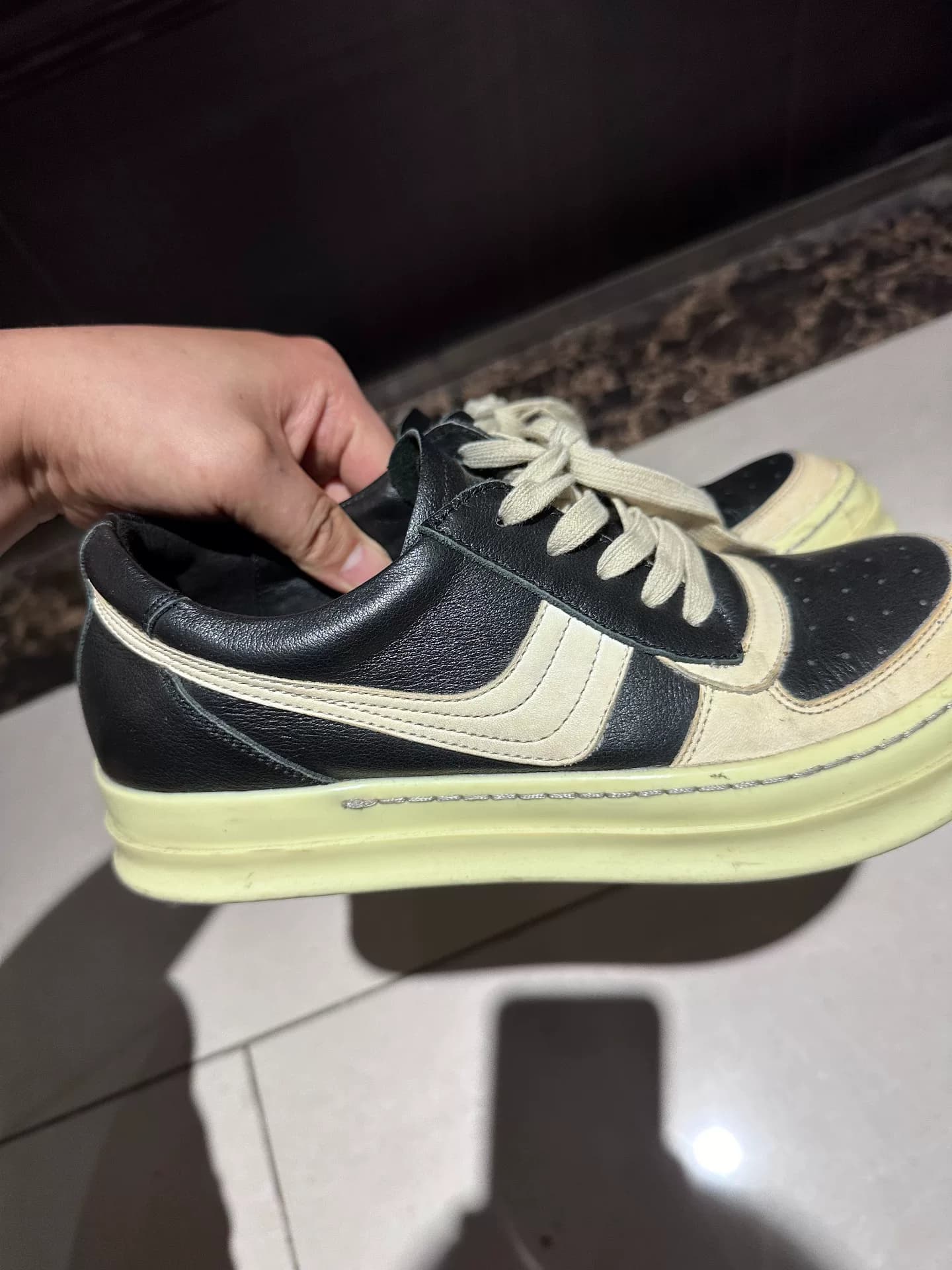 Продано мясо brother's goods RICKOWENS big hook с глубоким вырезом, черно-белое сочетание цветов 41