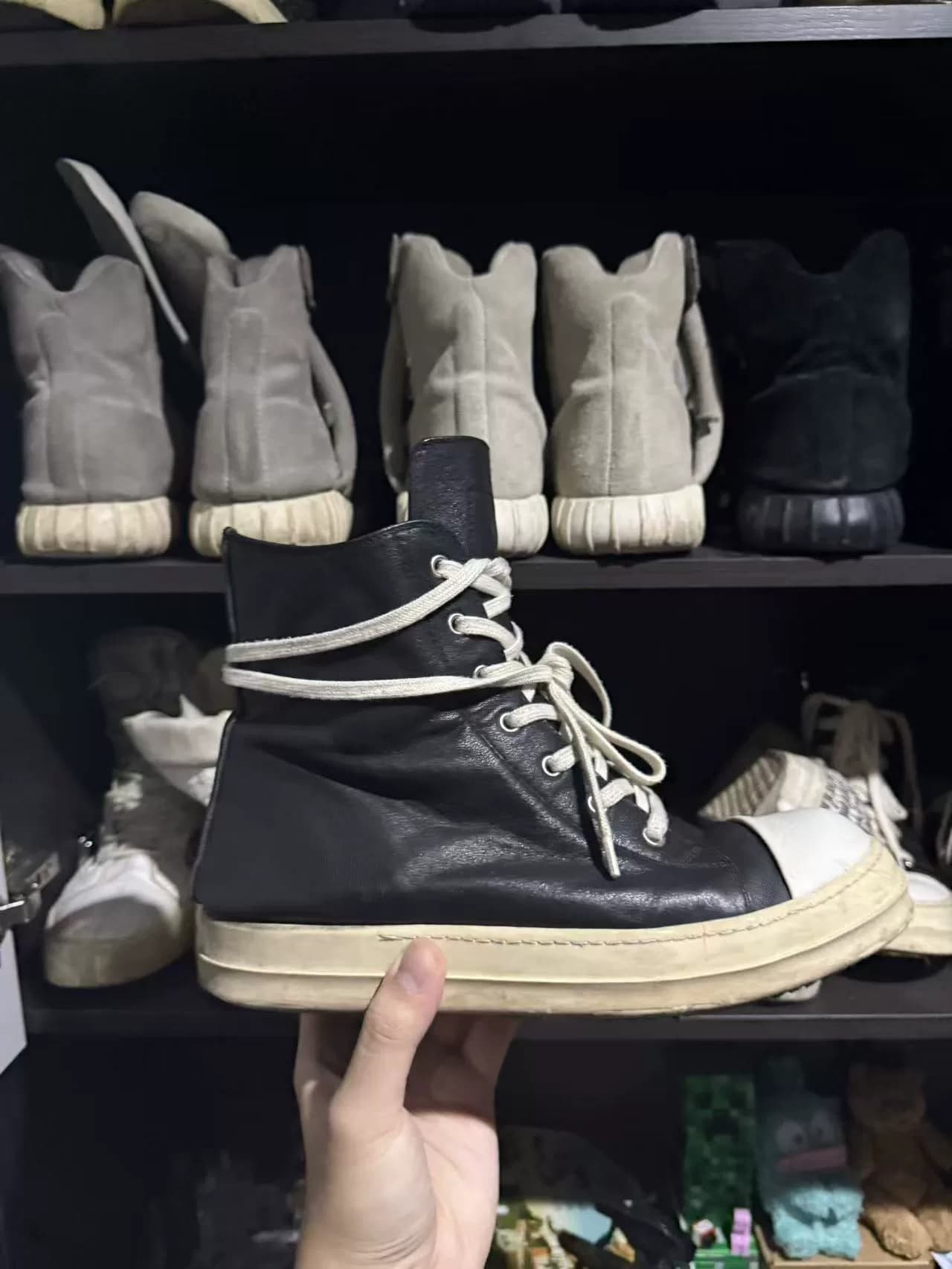 Конверсы из конской кожи основной линии Rick owens
