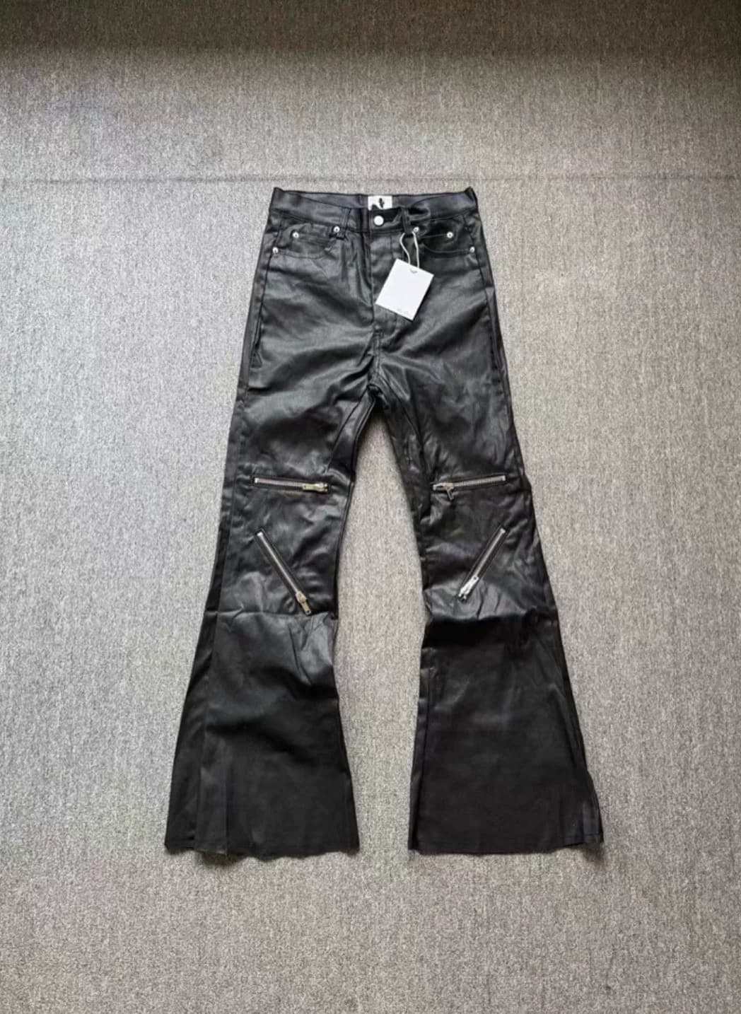 RICK OWENS 25ss новая молния на колене с восковым покрытием