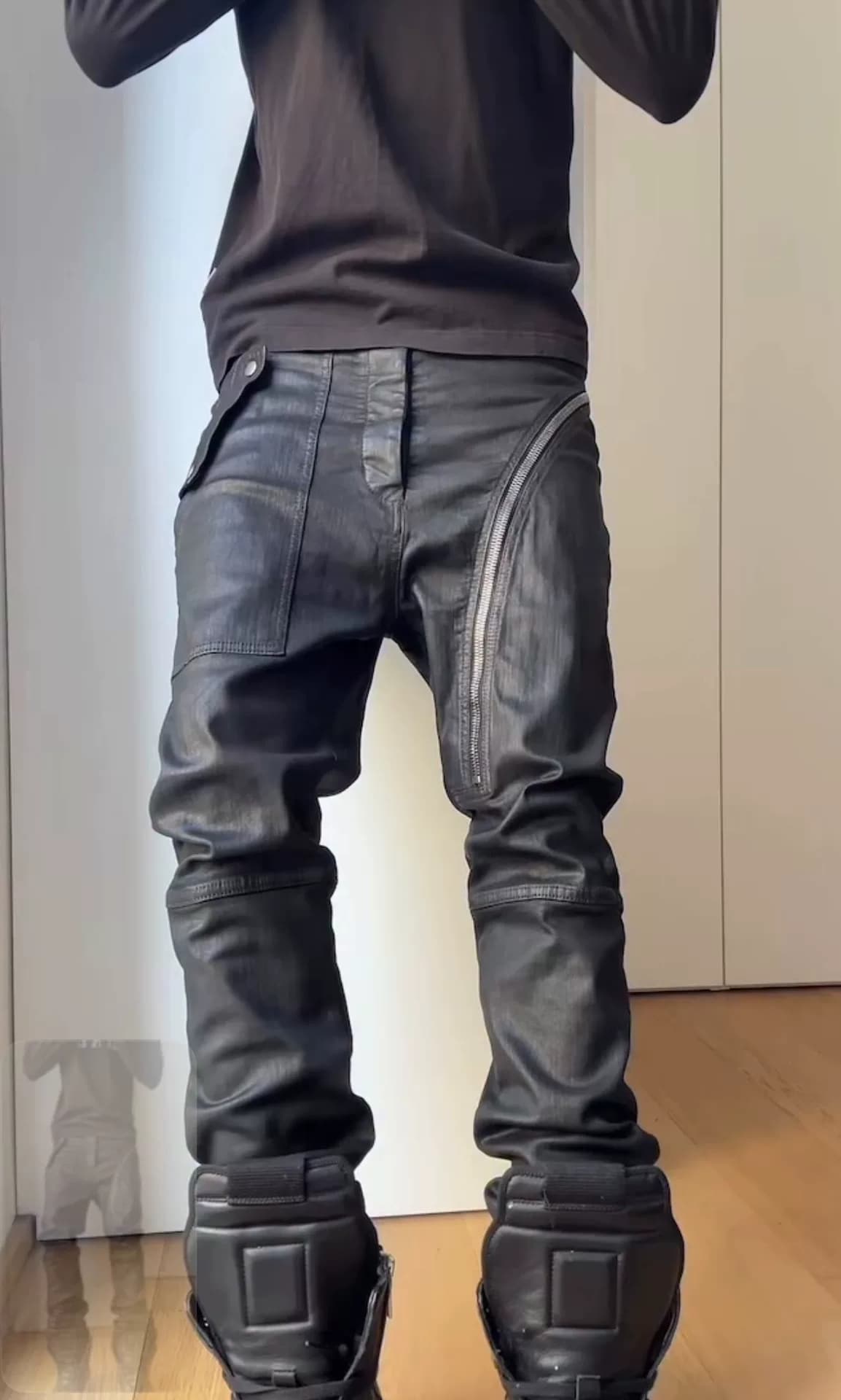 Щетка на диагональной молнии Rick owens 19fw air cut early
