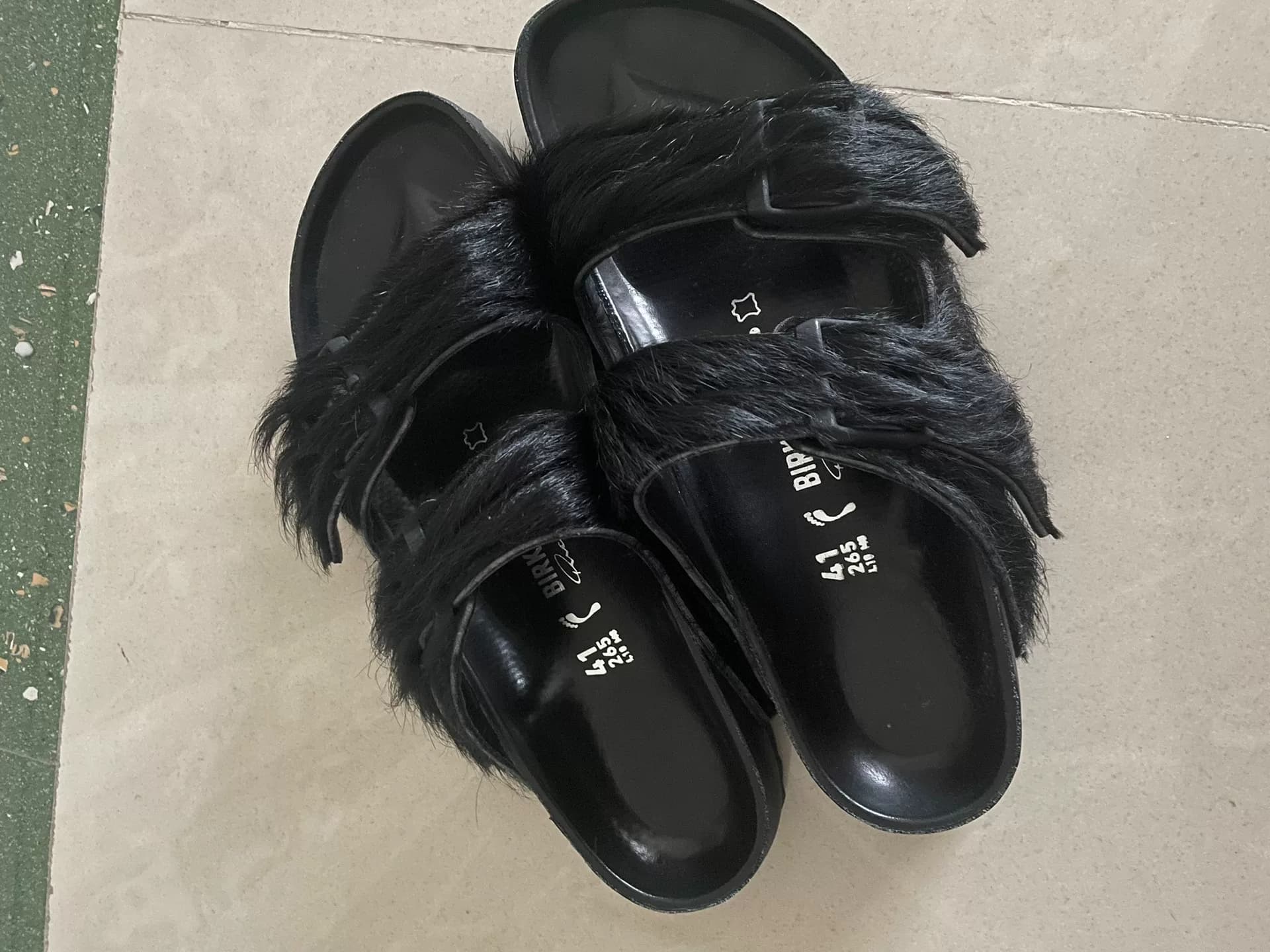 Тапочки из конского волоса Rick Owens BIRKENSTOCK 41