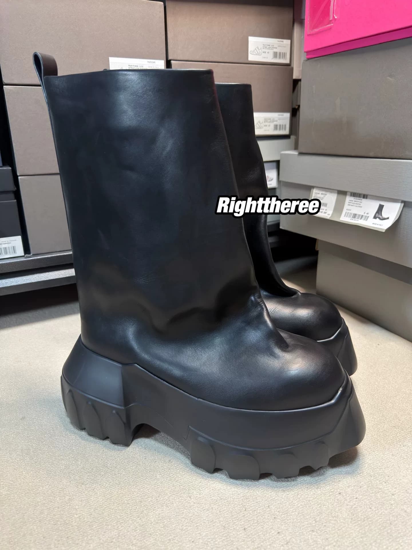 Rick Owens 26SS черная промытая телячья кожа Fl