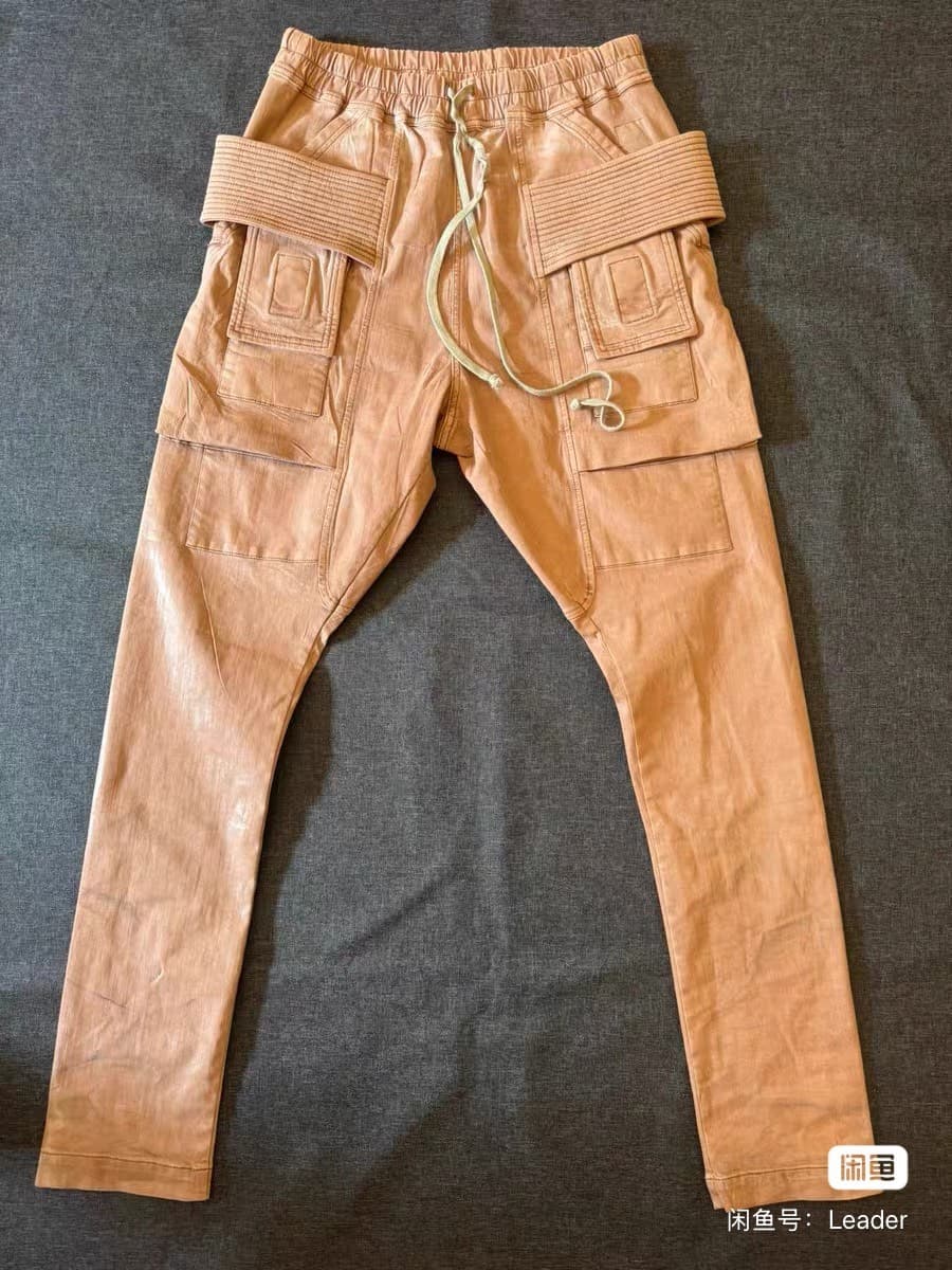 брюки Rick Owens с двойным кольцом из вощеной кожи