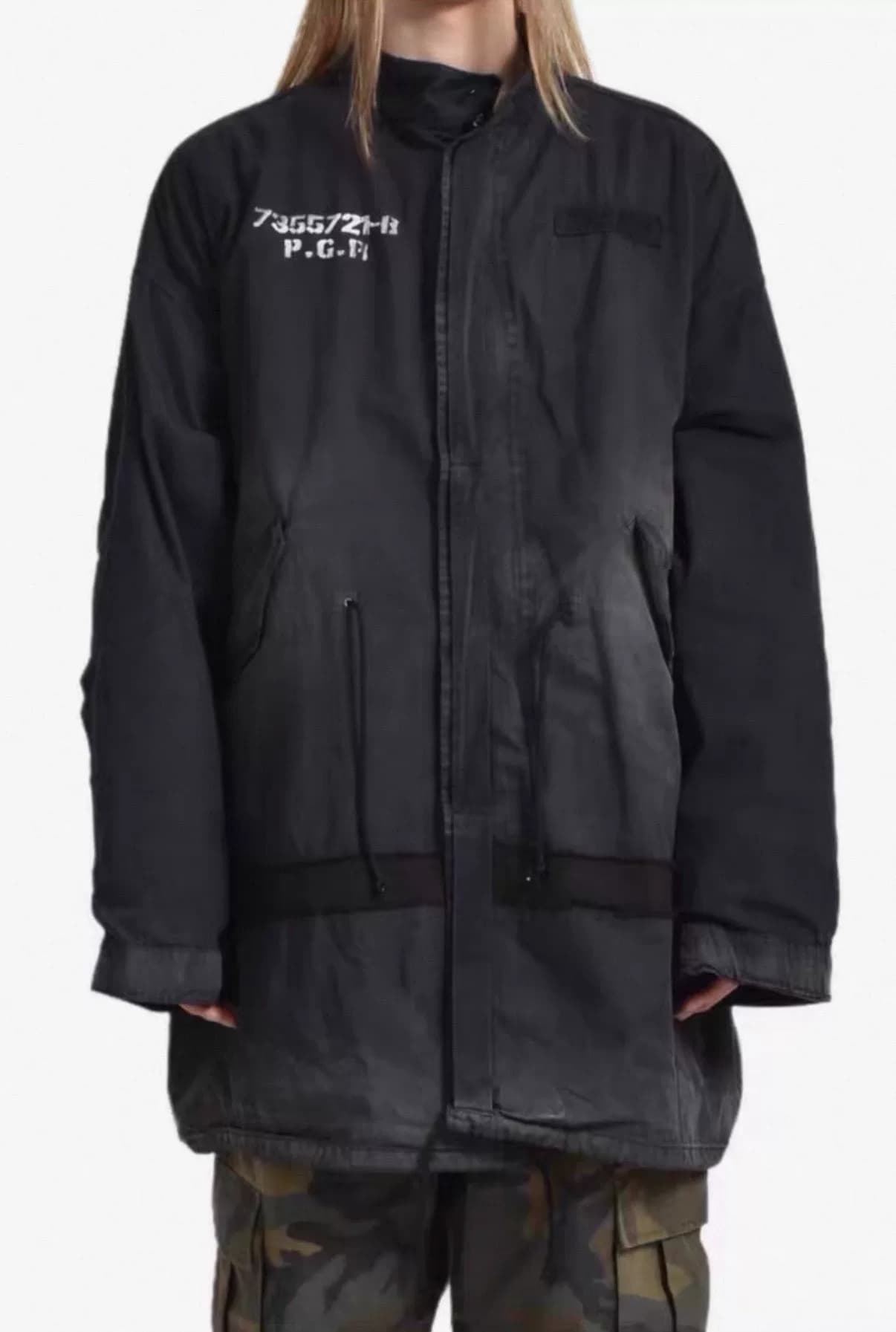 Стеганое пальто Project G/R 24FW two-in-one old Parker, черное