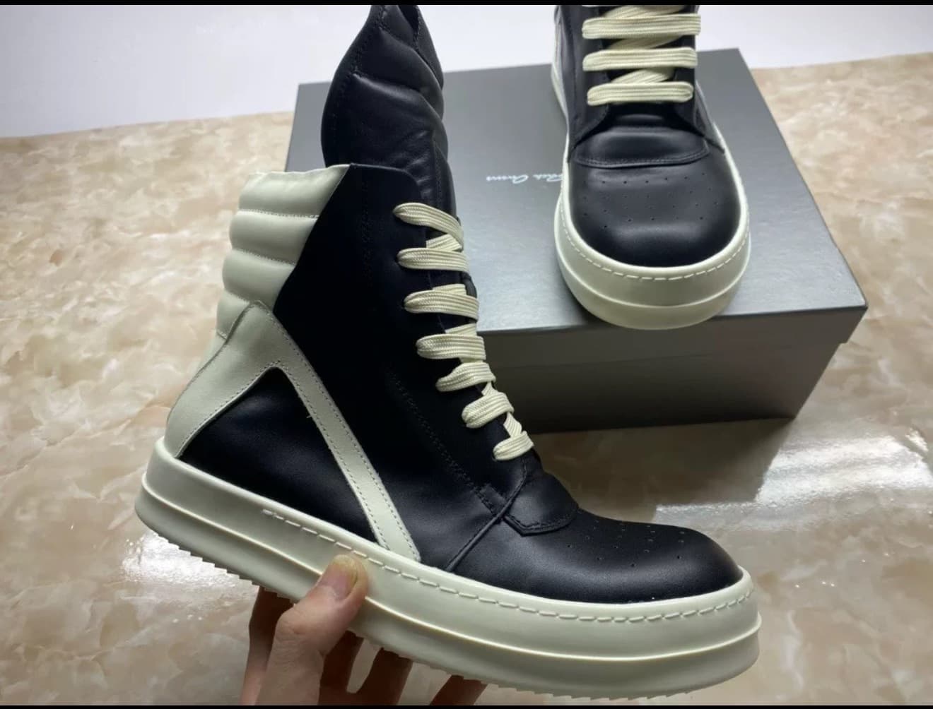 Потолочный сорт Rick Owens RO cowhide main line из воловьей кожи с перевернутым треугольником для мужчин и женщин