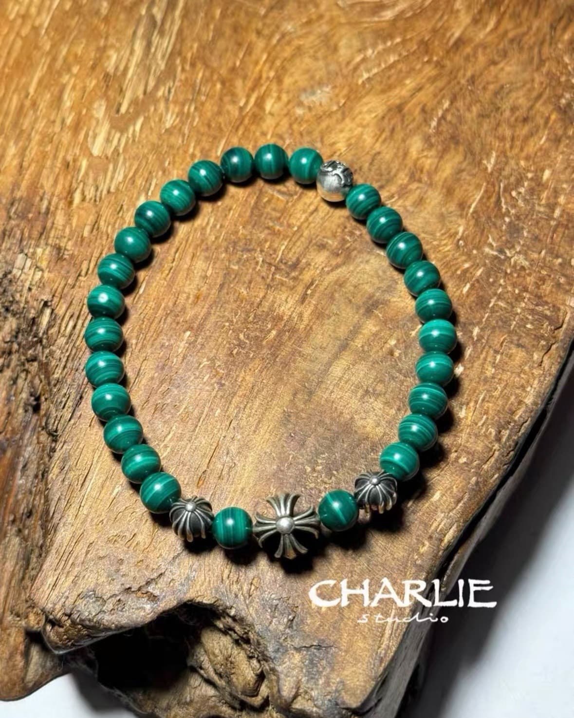 Малахитовый браслет Chrome hearts Edition толщиной 6 мм, купленный у Чарли