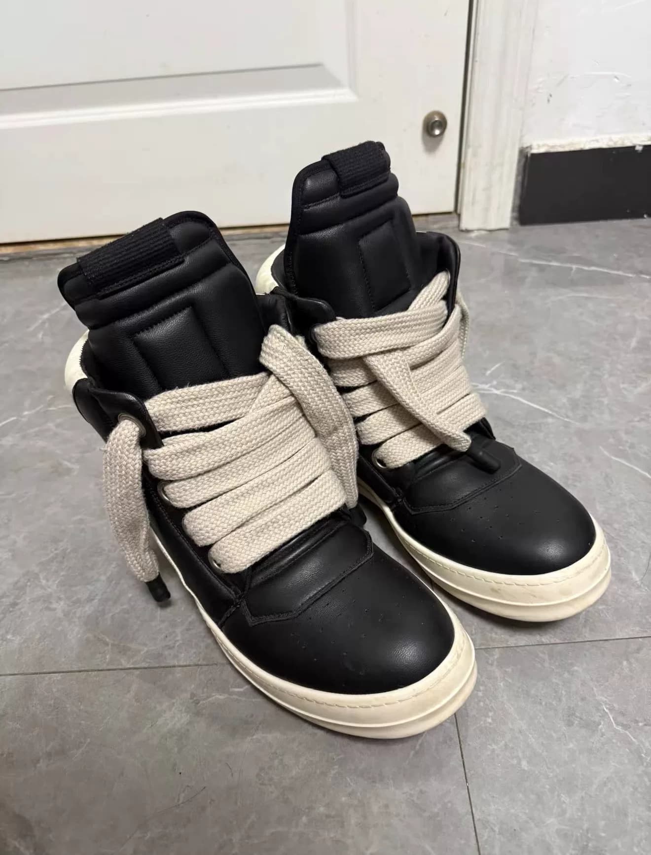 ROG RO new fat bread shoes перевернутый треугольник основной линии черно-белые ботинки с высоким берцем dark pioneer на толстых шнурках