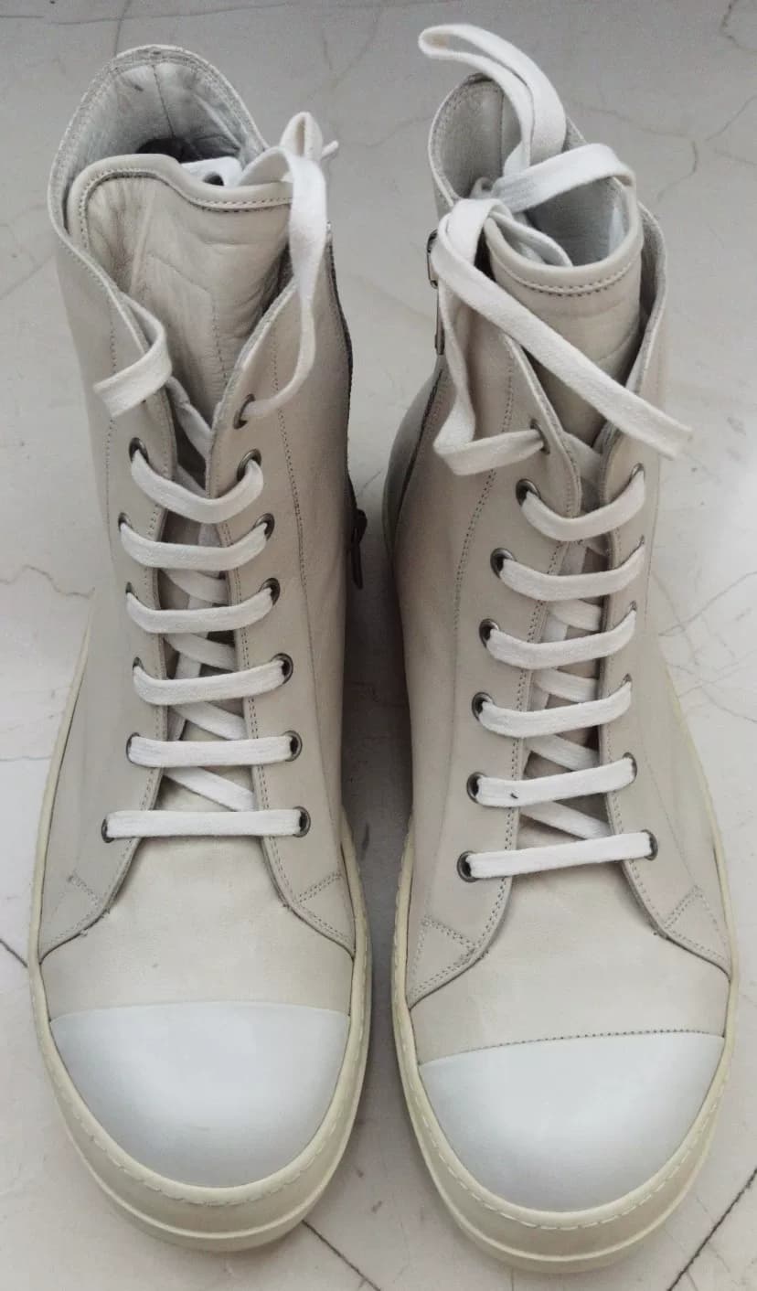 Конверсы с высоким берцем из воловьей кожи основной линии Rick Owens
