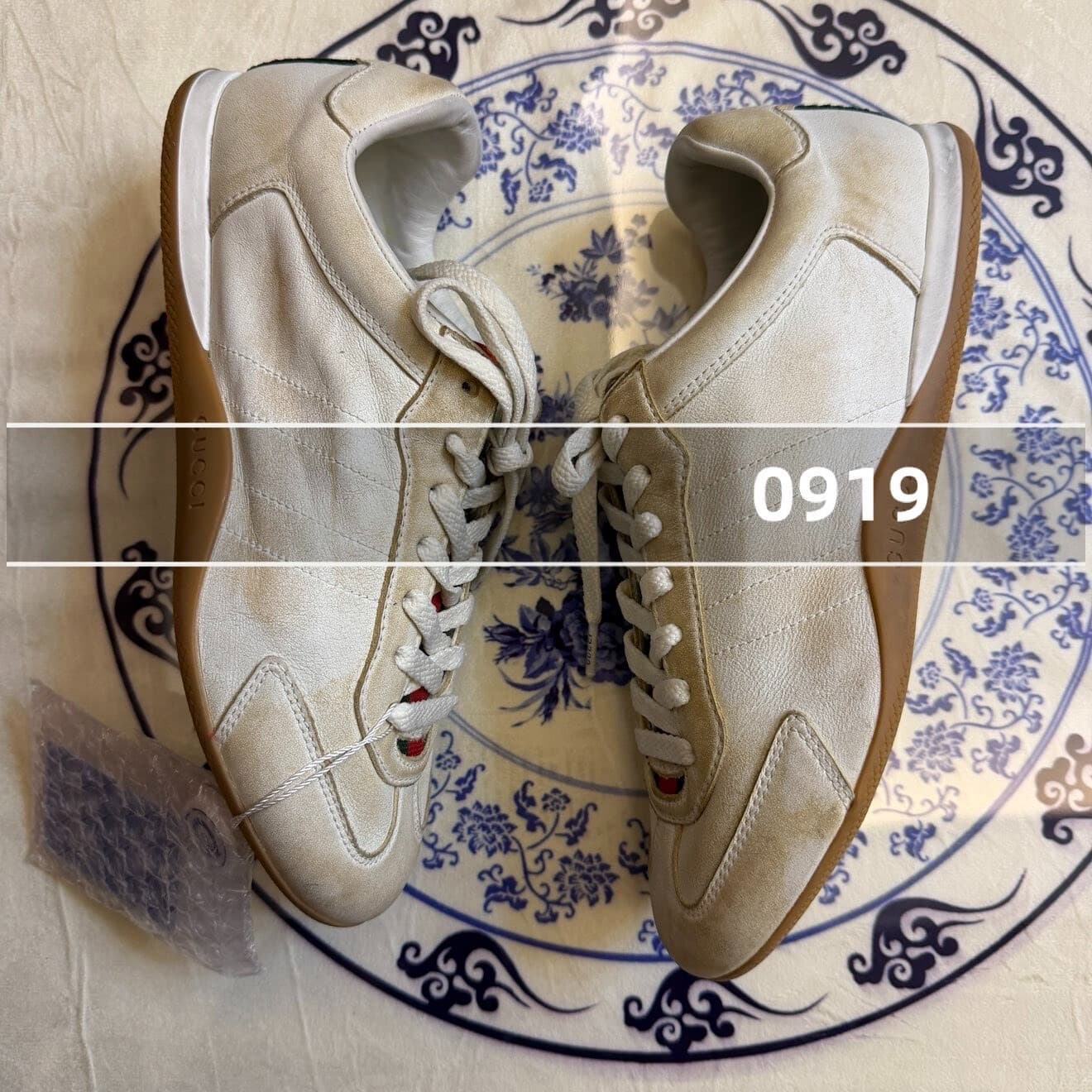 Немецкие тренировочные ботинки GUCCI Gucci 26ss Shift из потертой кожи с полировкой