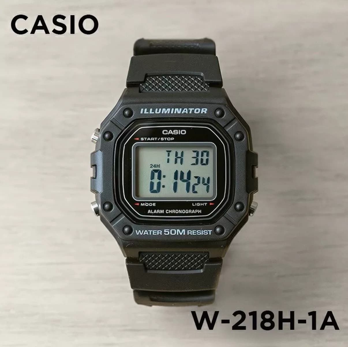 Casio Электронные часы CASIO W-218H-1A black square