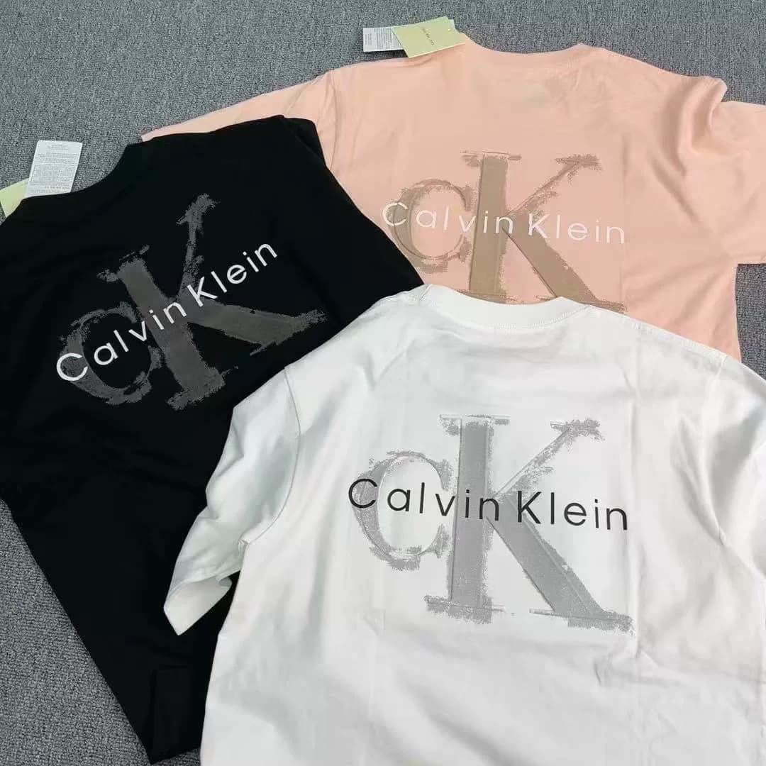 футболка с тиснением в виде граффити Calvin Klein с короткими рукавами для мужчин и женщин