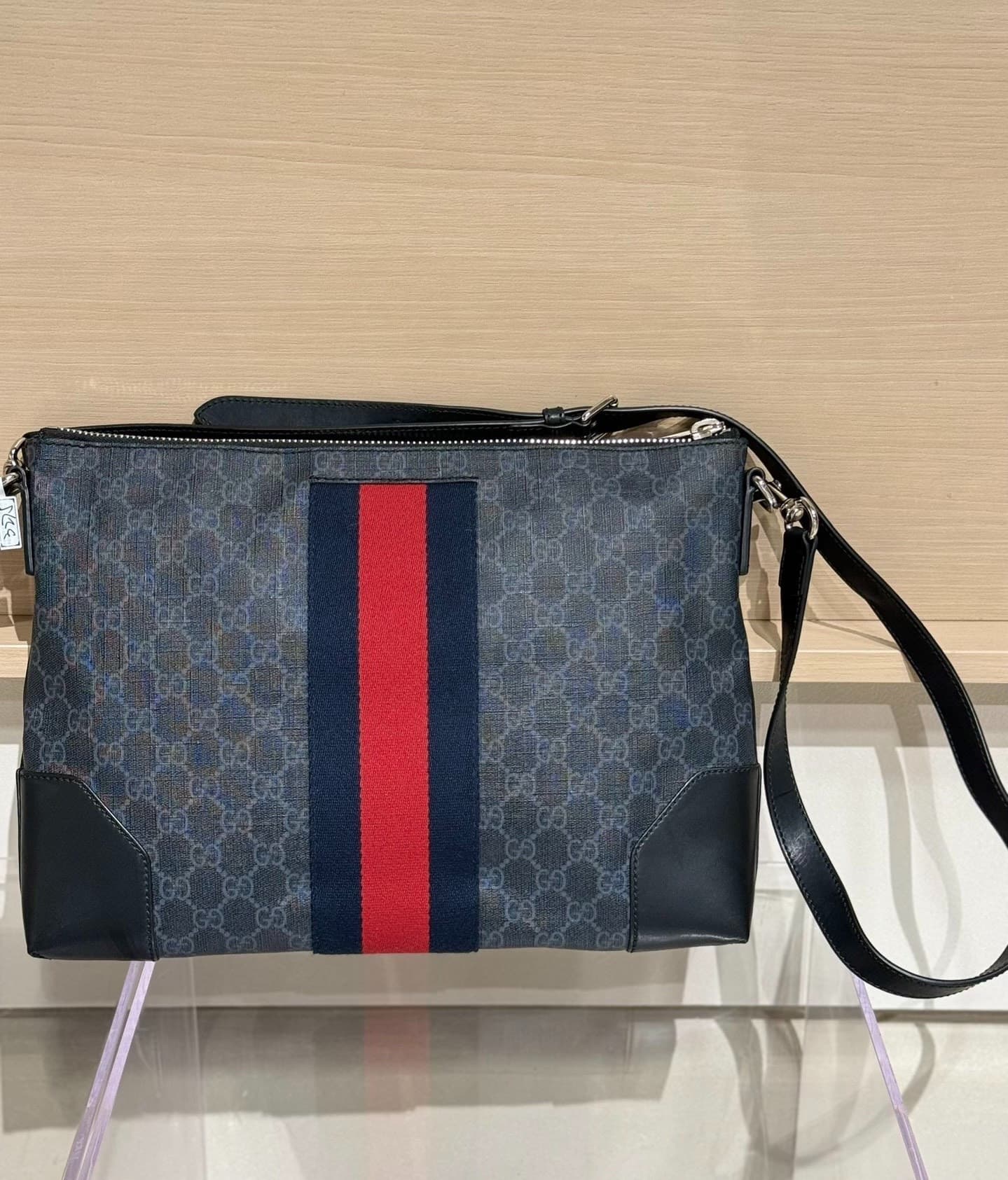Сумка-мессенджер Gucci Gucci Black Flower в классическую красную и синюю полоску