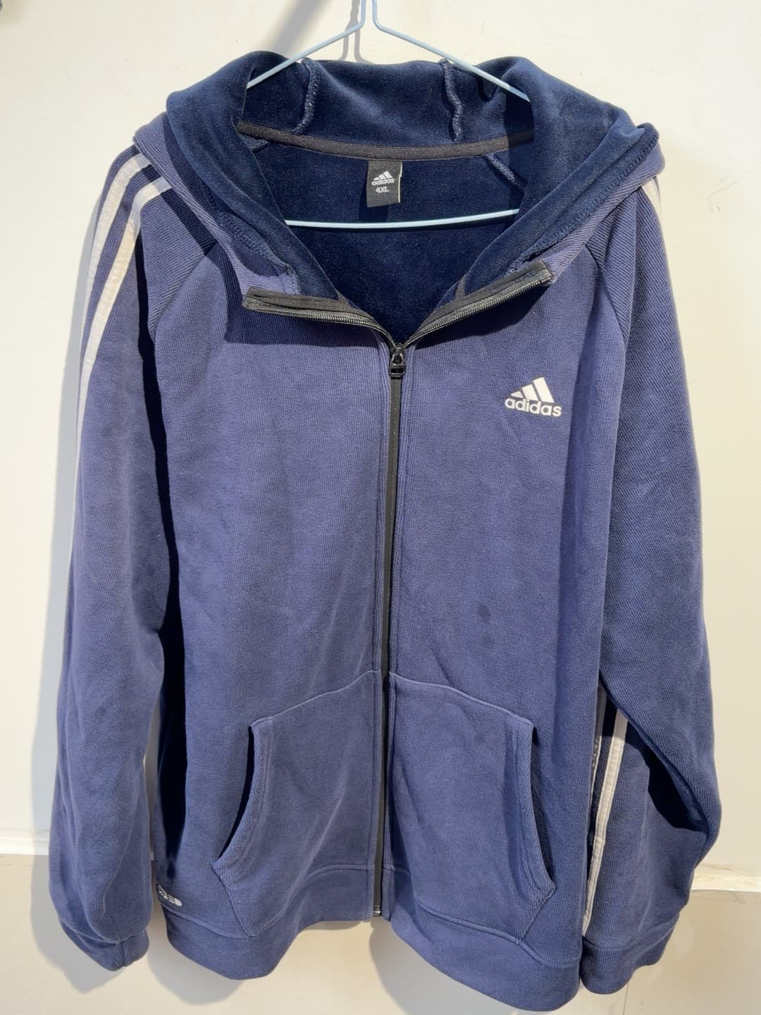 adidas темно-синяя бархатная куртка Adidas plus, размер 4XL, подходит для осеннего и зимнего нижнего белья