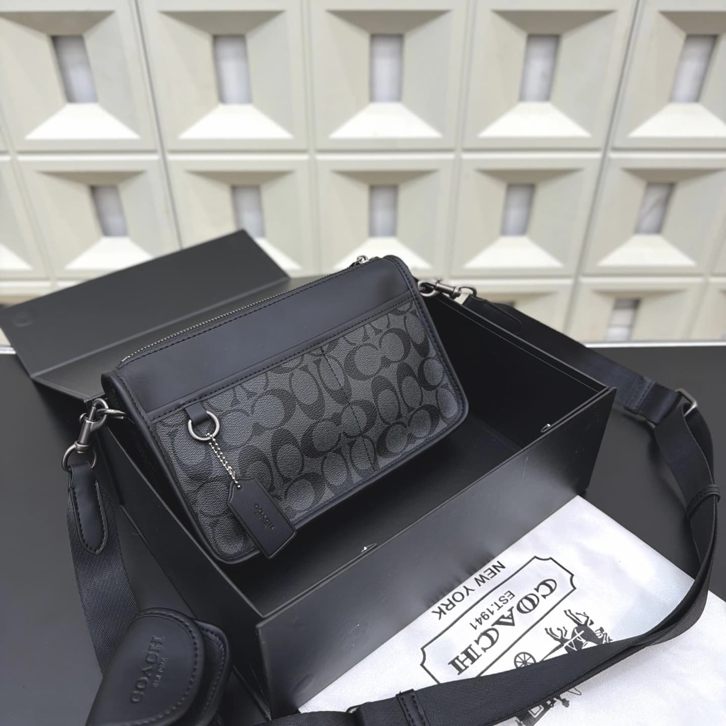Совершенно новая мужская сумка-мессенджер COACH Heritage "два в одном", классическая для пресбиопии