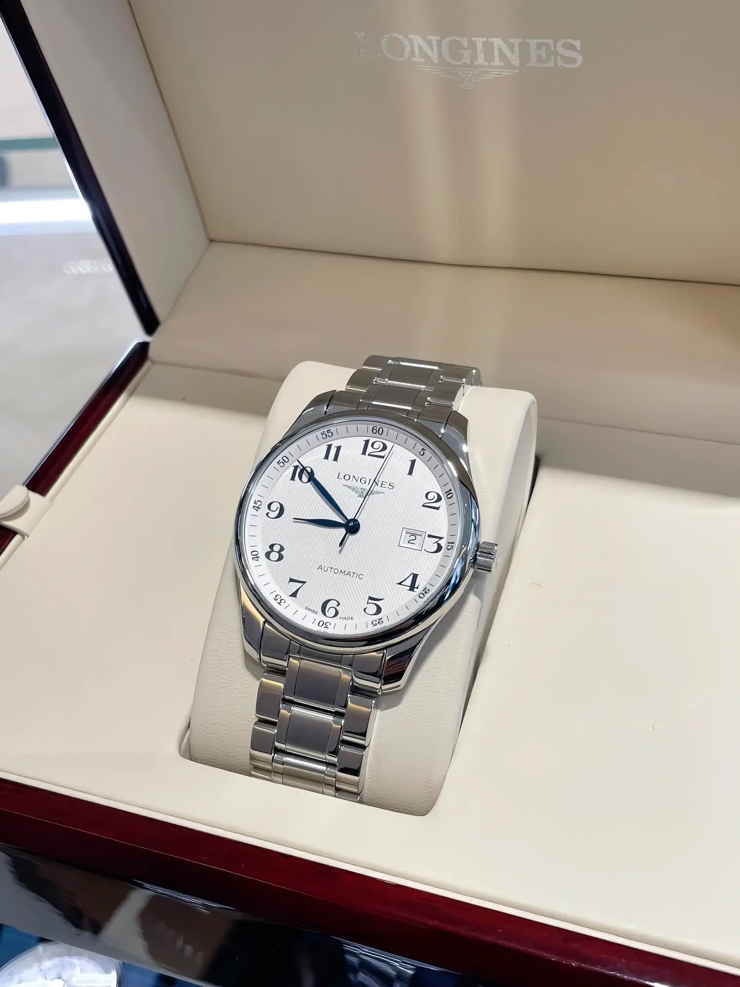 Мужские часы Longines master от Qin в закрытой упаковке, простые и стильные, с белым циферблатом,