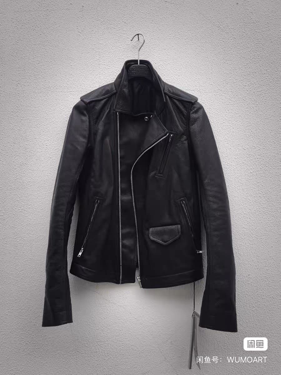 Мотоциклетная куртка из нубука с текстурным рисунком Rick owens ss15 классическая европейская