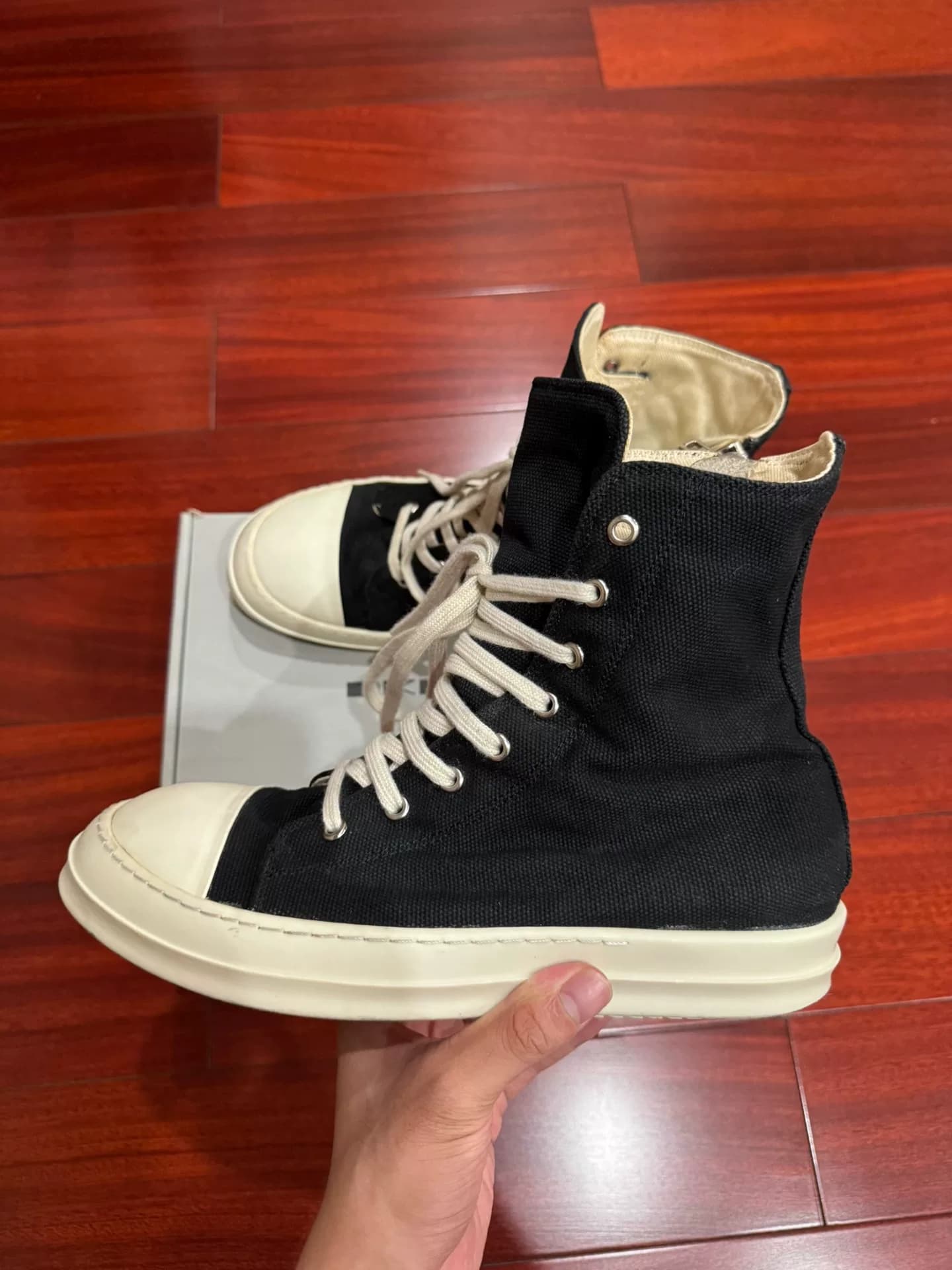 Парусиновые туфли Rick Owens DRKSHDW с высоким берцем, размер 42