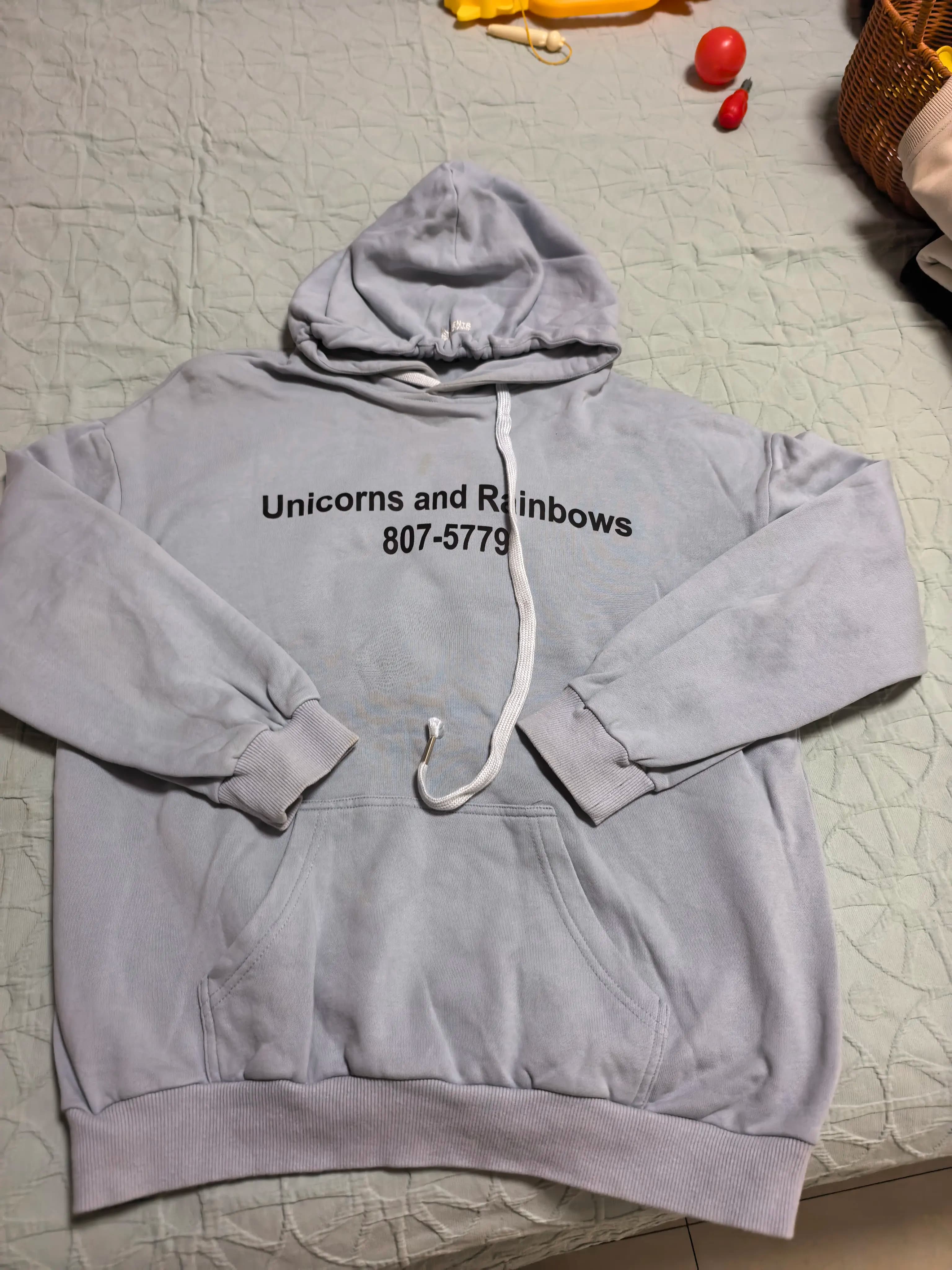 Свитер с капюшоном VETEMENTS Haze Blue Unicorn, размер s (168), цвет