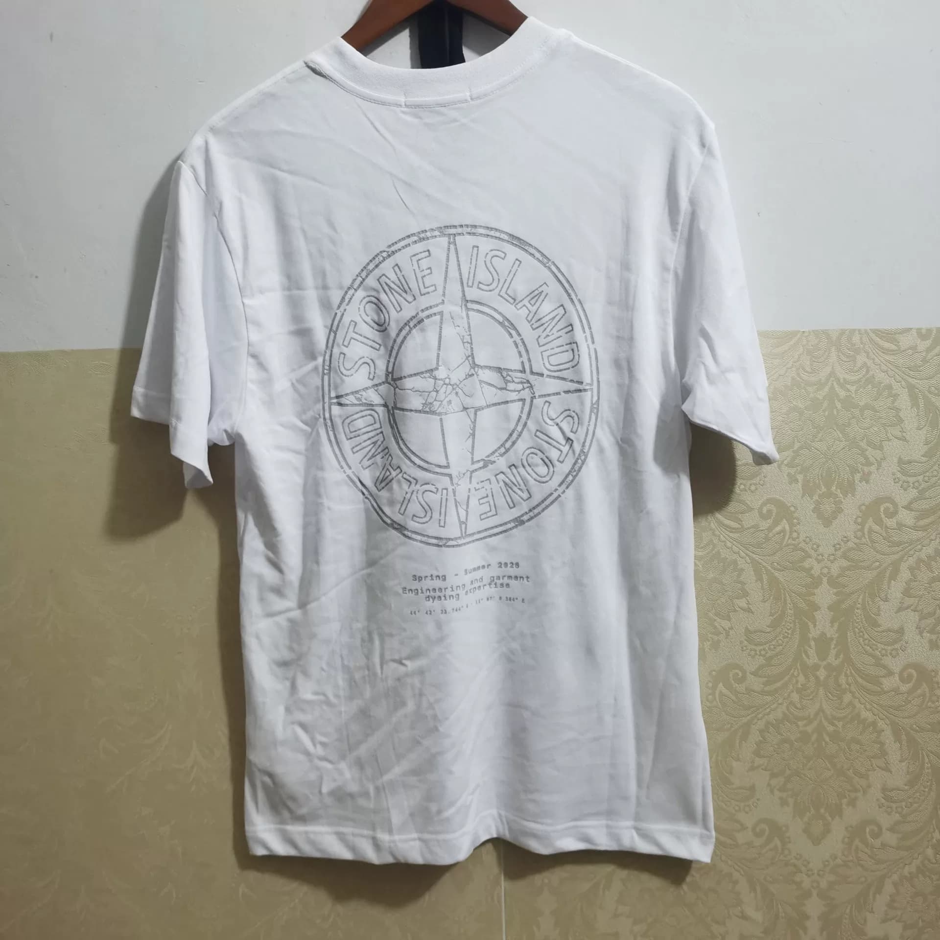 26 Новый стиль】 Каменный остров Stone Island Burst Pattern Компас с коротким рукавом черный