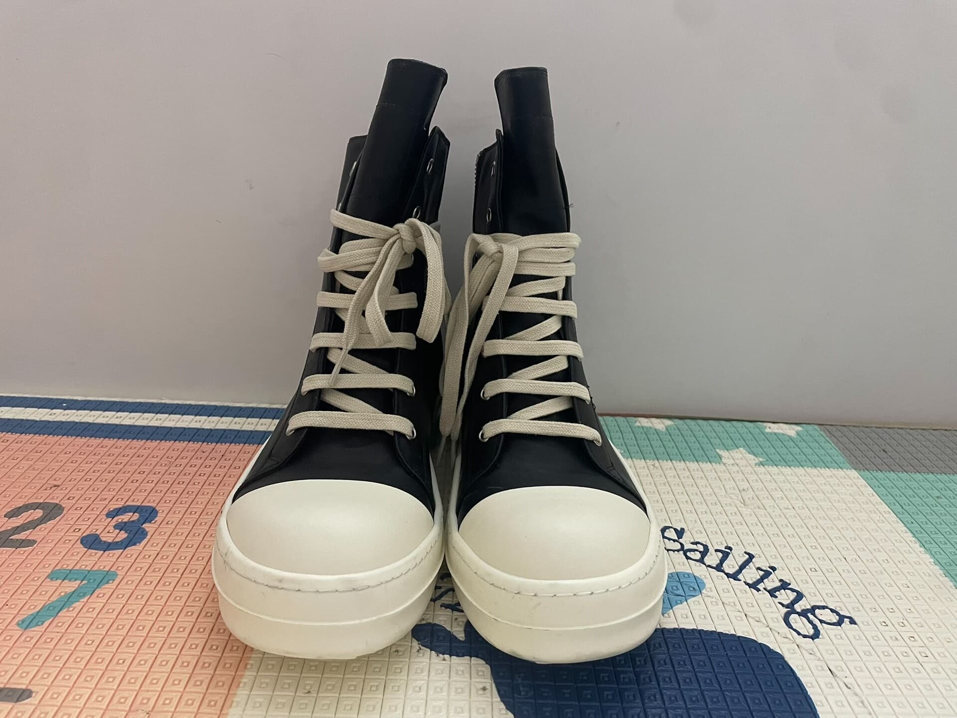 Кроссовки Rick Owens RO main line big converse с высоким берцем, черная глянцевая воловья кожа, итальянские