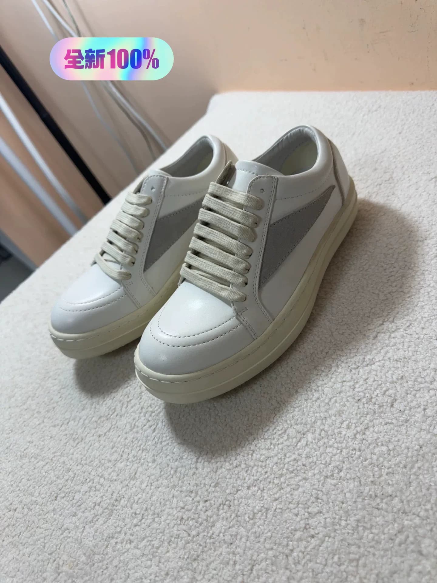 Личная обувь, кроссовки Rick Owens, сделанные в Гуанчжоу, молочно-белые, размер 35, женские