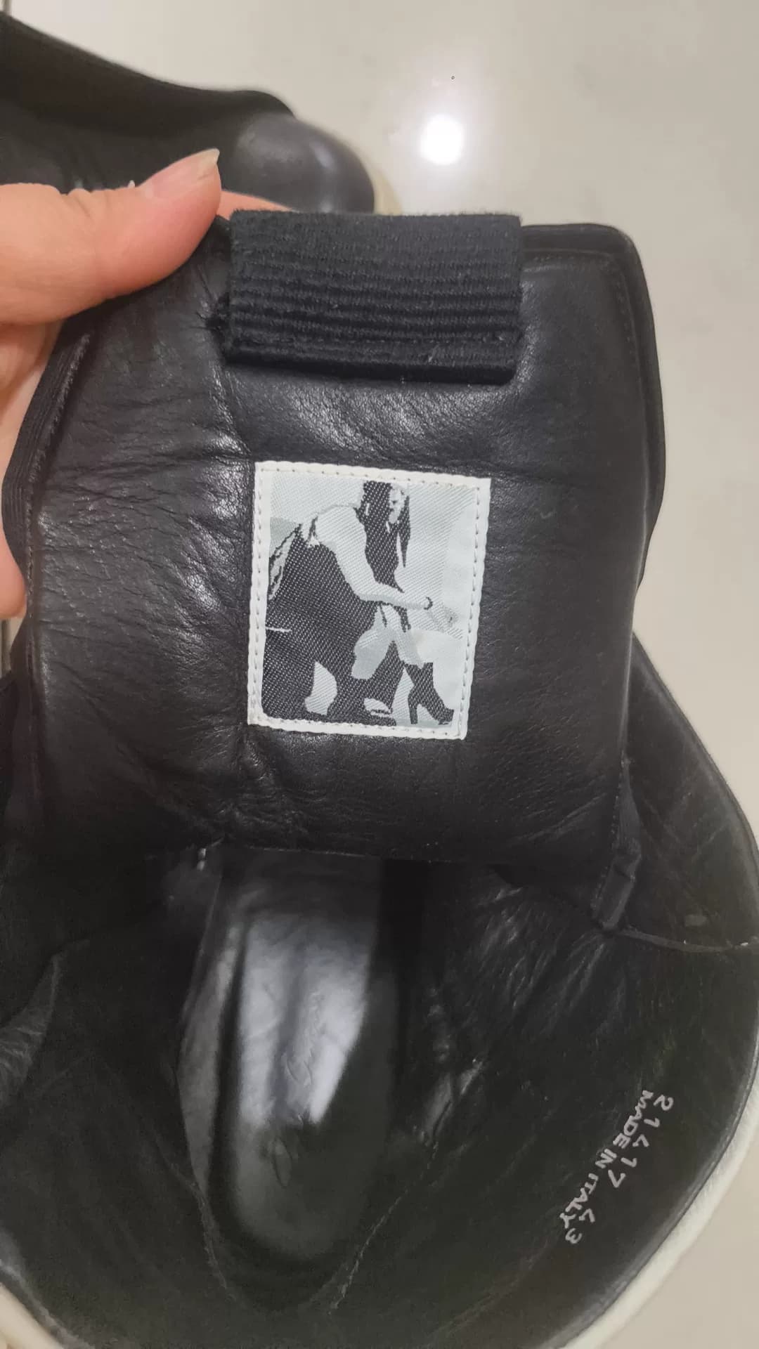Оригинальные туфли с высоким берцем от Rick Owens, черно-белые в тон, сделано в Италии, обувь