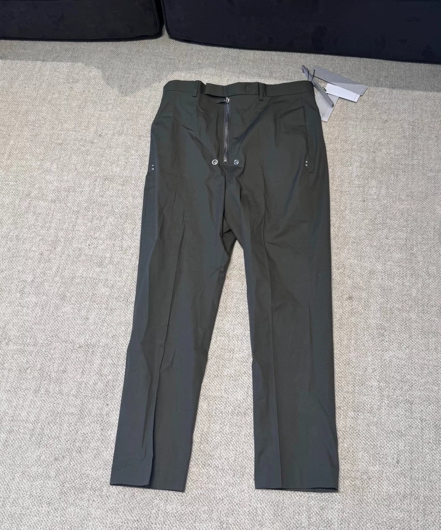 Повседневные брюки с широкими штанинами на молнии RICK OWENS forest green