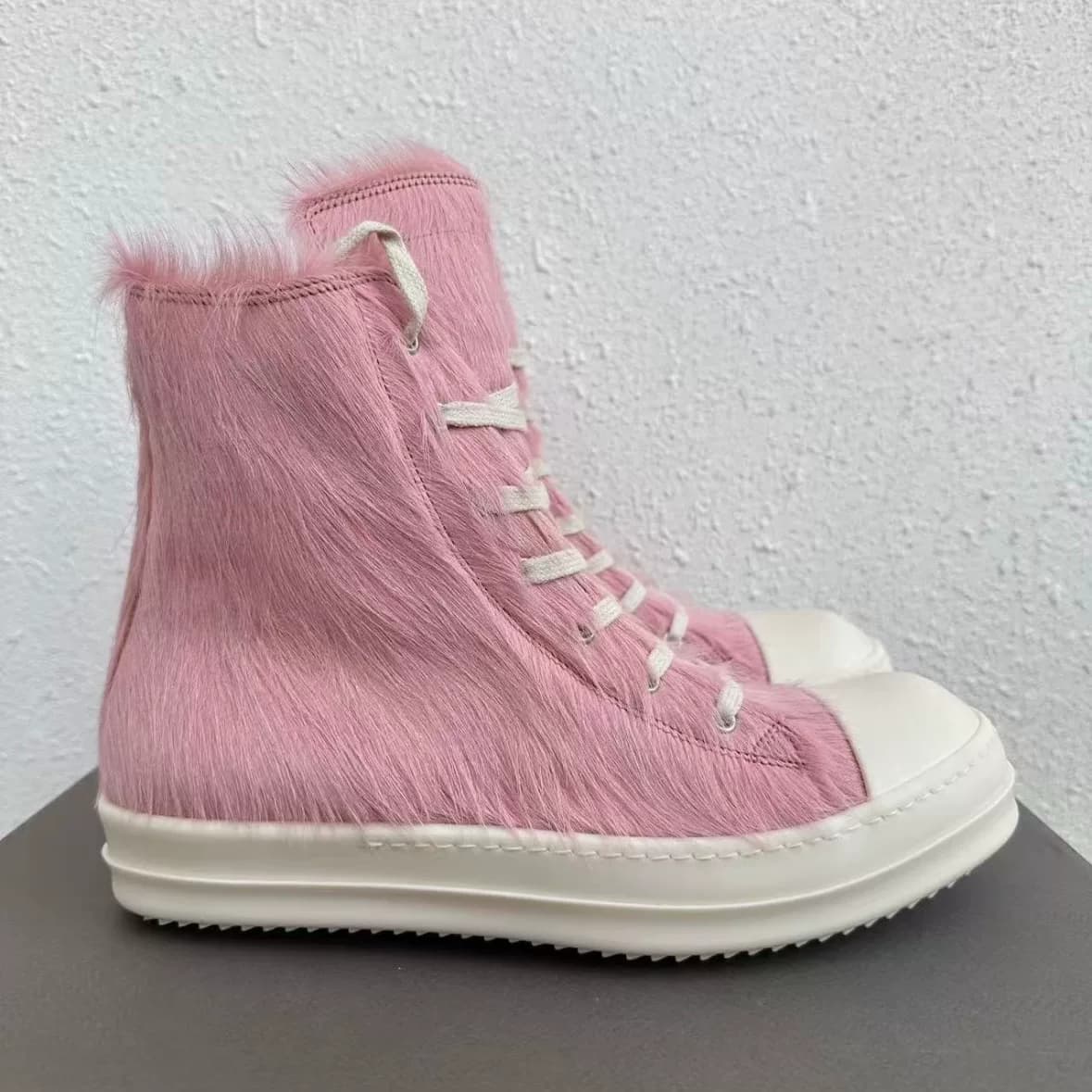 Конверсы из розового конского волоса Rickowens