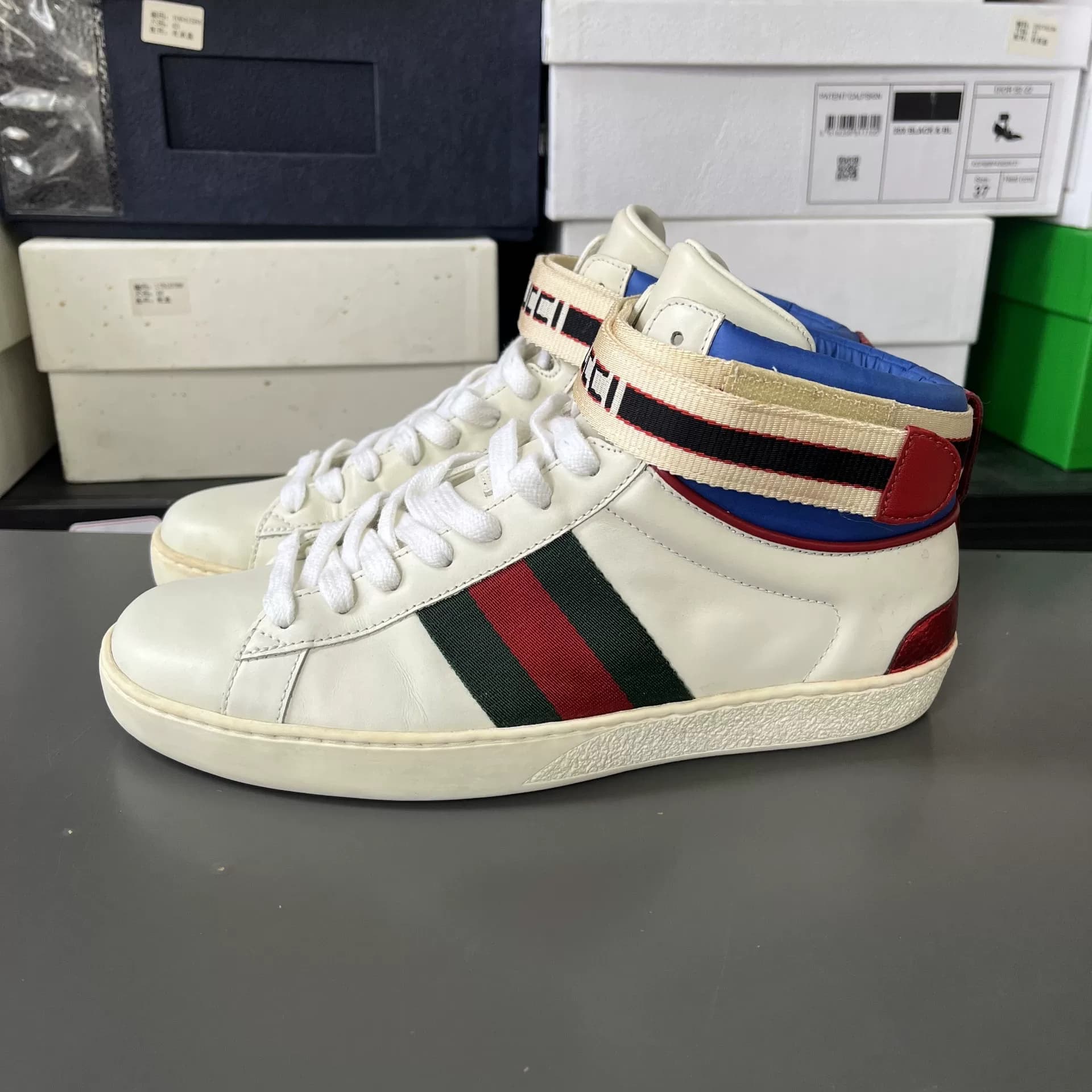 Высокие кроссовки Gucci Ace, размер 39, белые