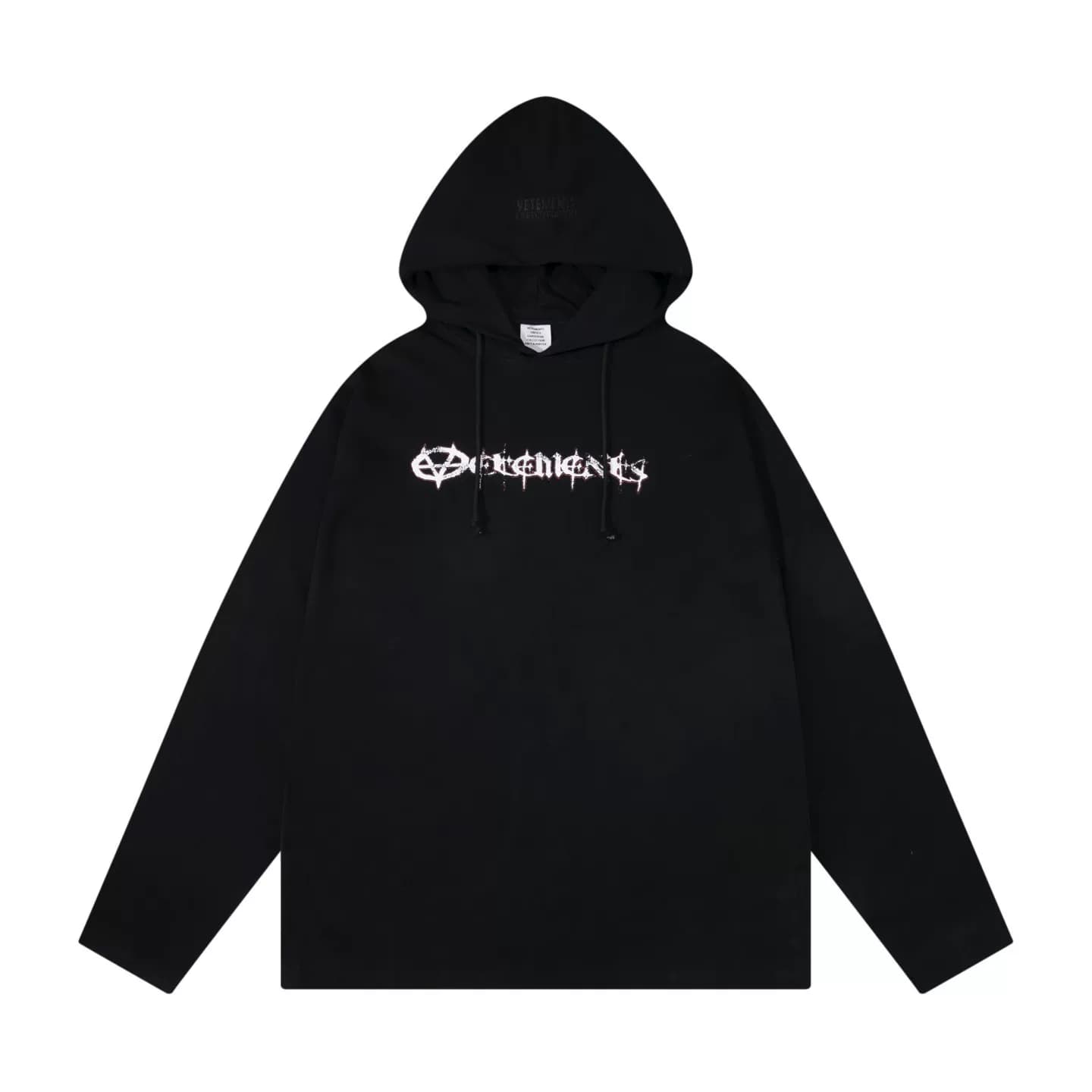Черный свитер с капюшоном на молнии с логотипом VETEMENTS 25ss